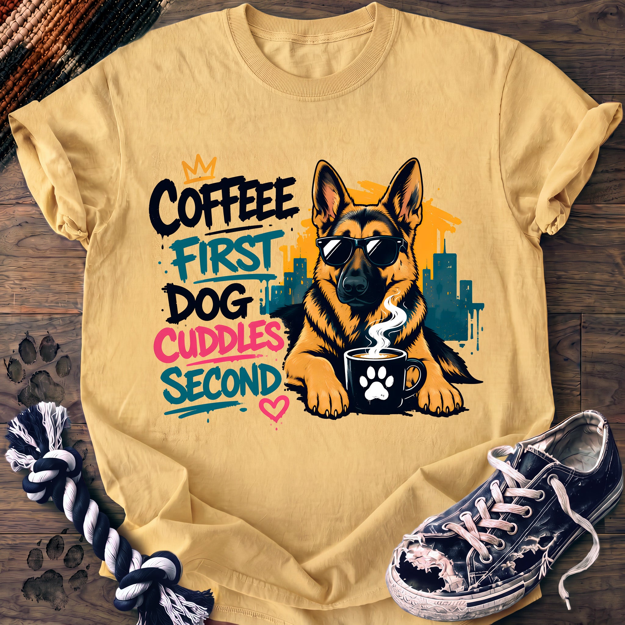 PAWSSION CLUB t-shirt in Butter color - SKU PC-0096