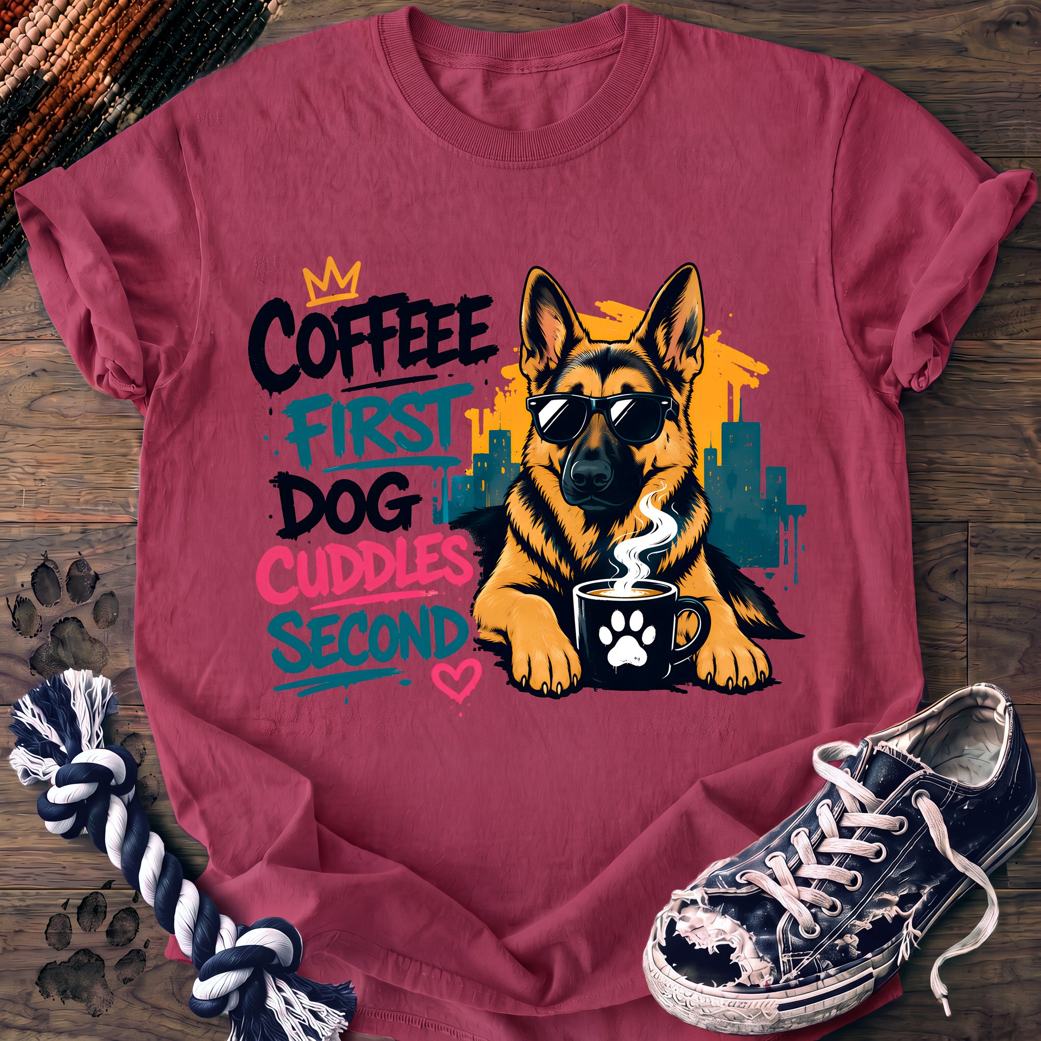 PAWSSION CLUB t-shirt in Crunchberry color - SKU PC-0096