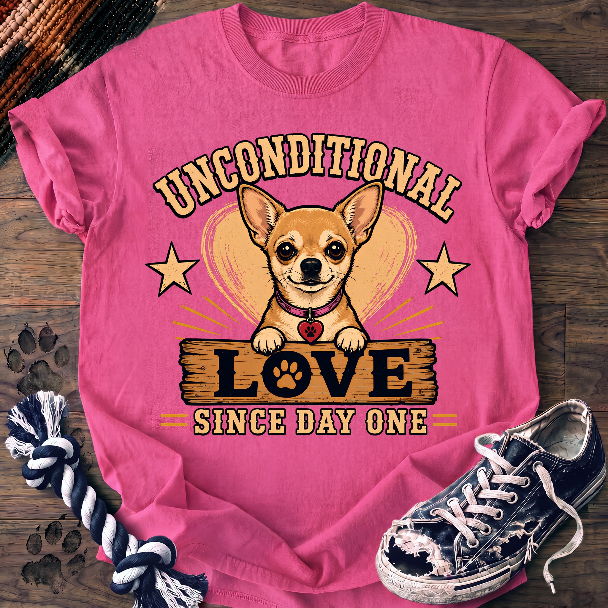 PAWSSION CLUB t-shirt in NeonPink color - SKU PC-0101