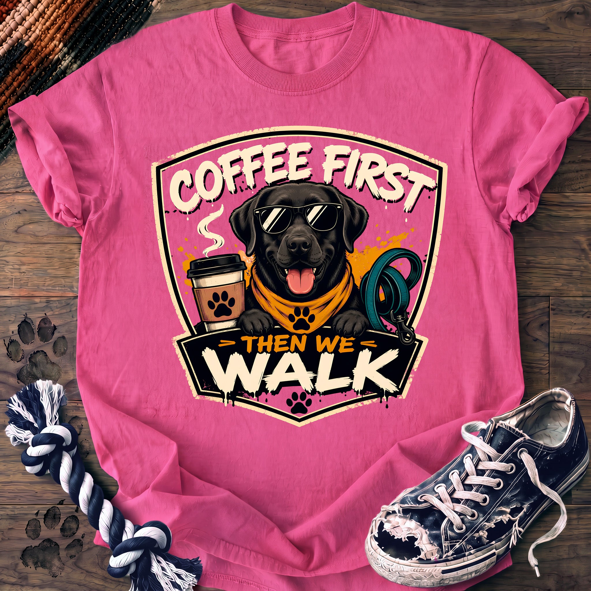 PAWSSION CLUB t-shirt in NeonPink color - SKU PC-0102