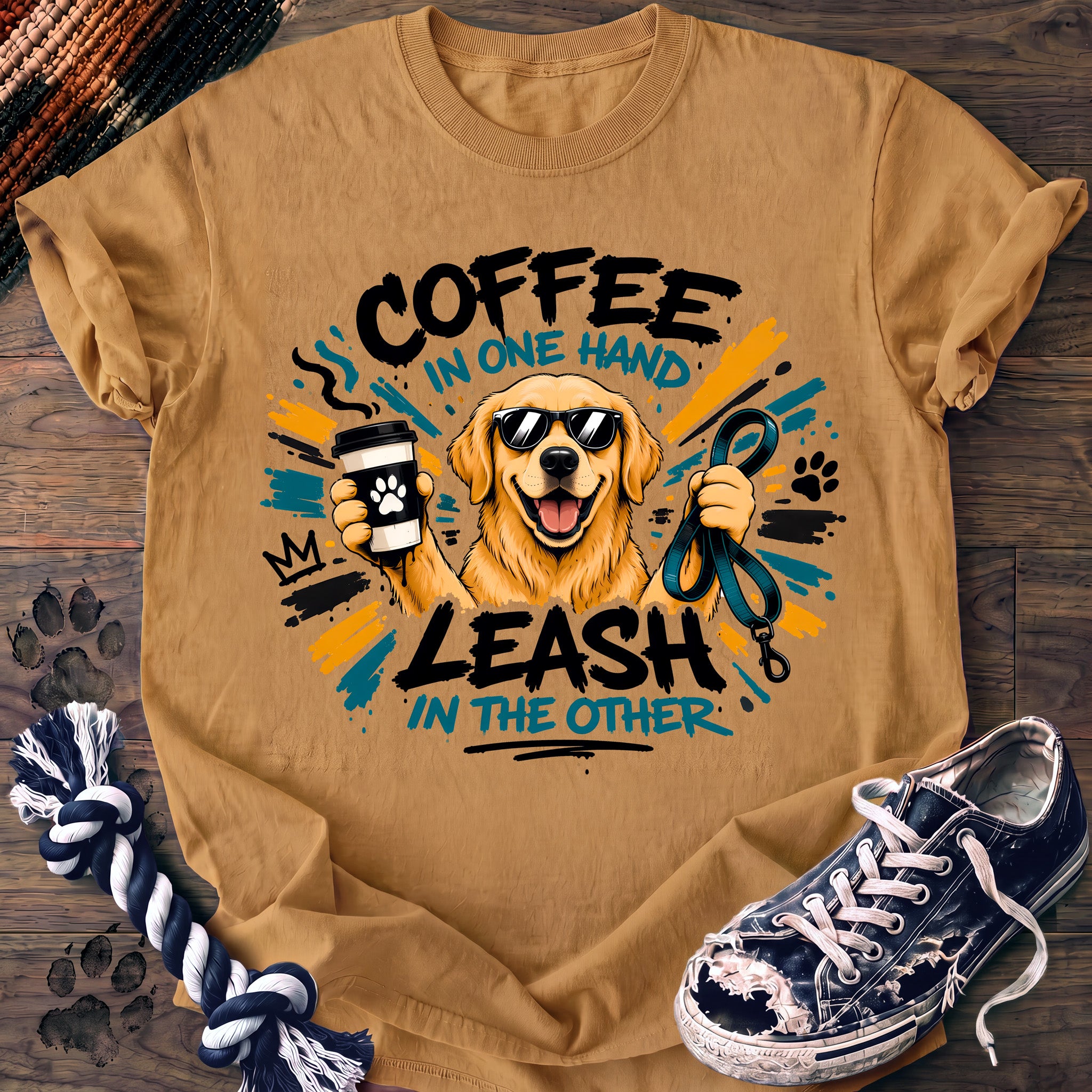 PAWSSION CLUB t-shirt in Mustard color - SKU PC-0111