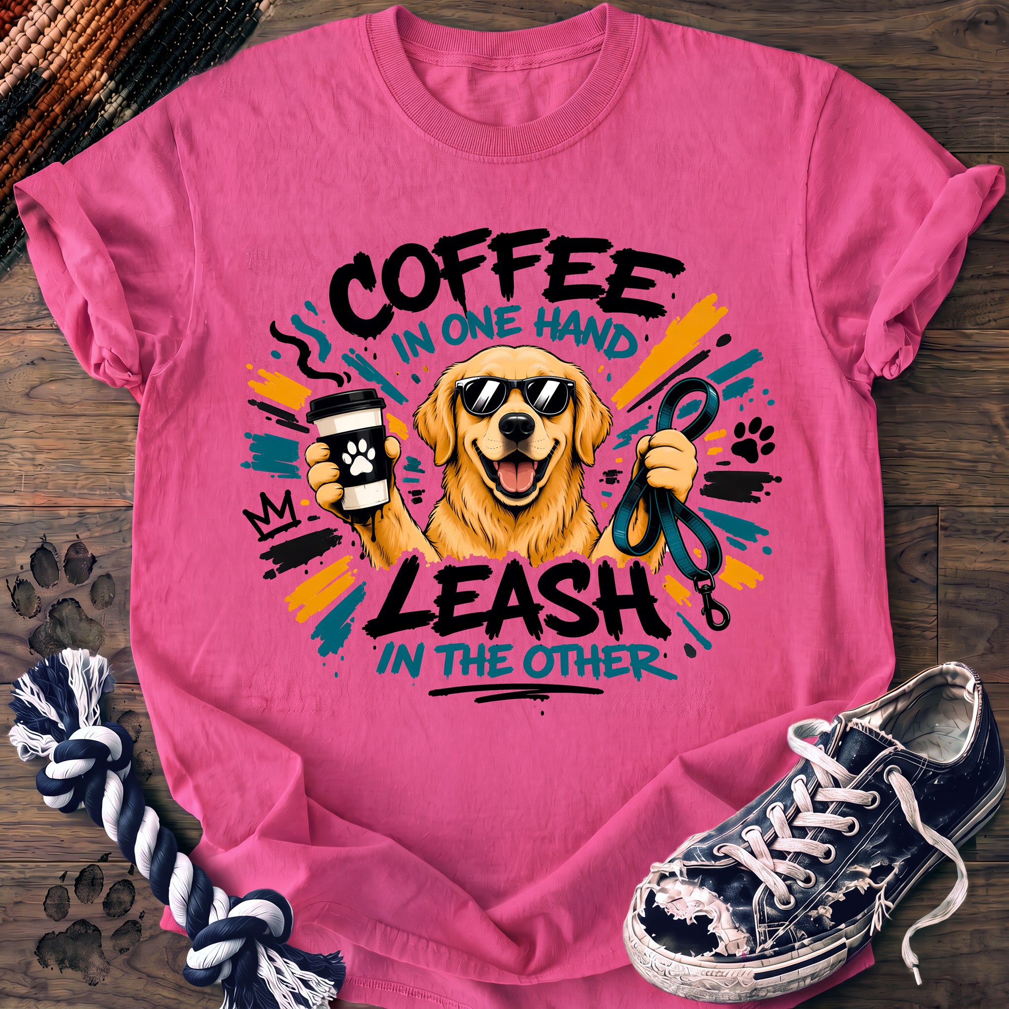 PAWSSION CLUB t-shirt in NeonPink color - SKU PC-0111