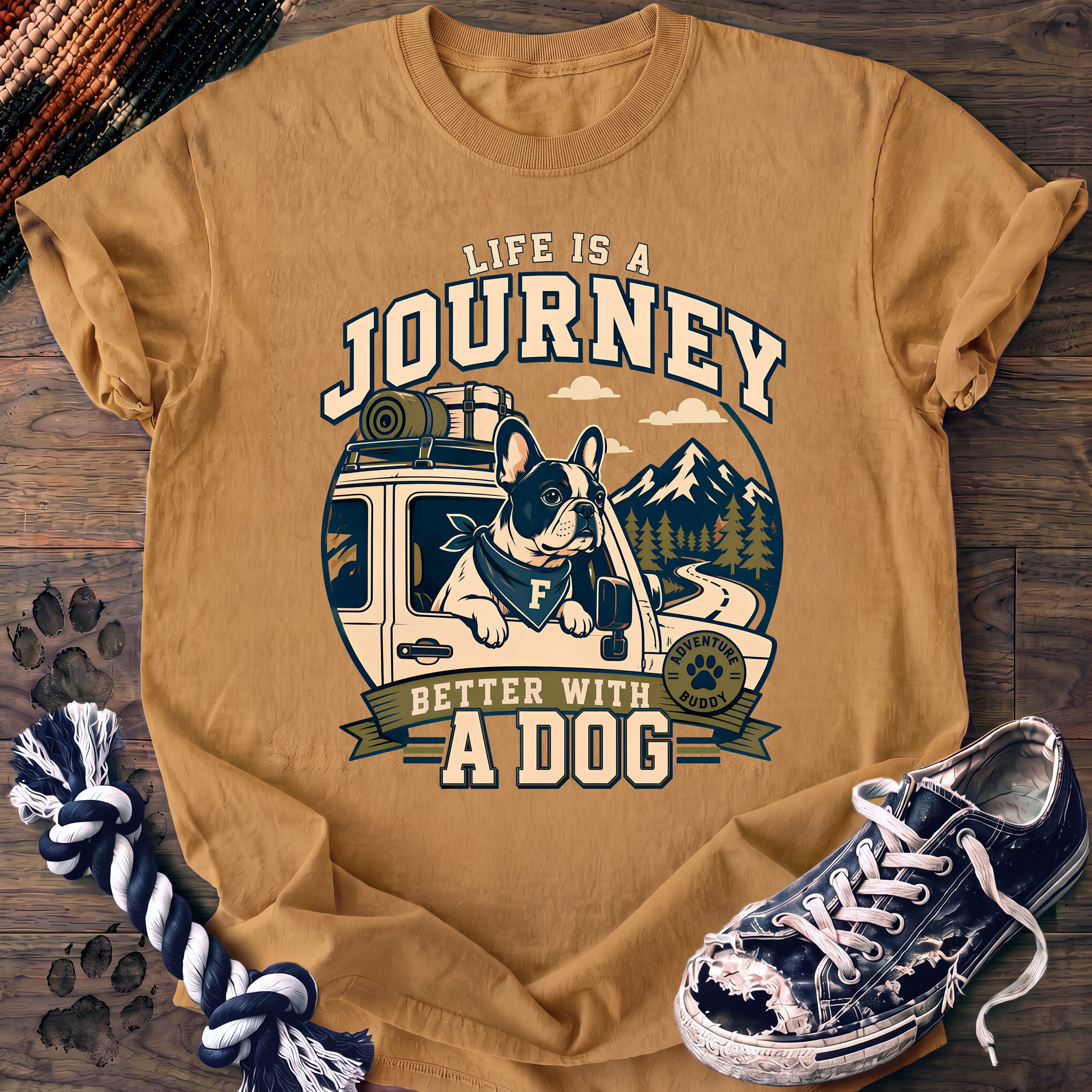 PAWSSION CLUB t-shirt in Mustard color - SKU PC-0117
