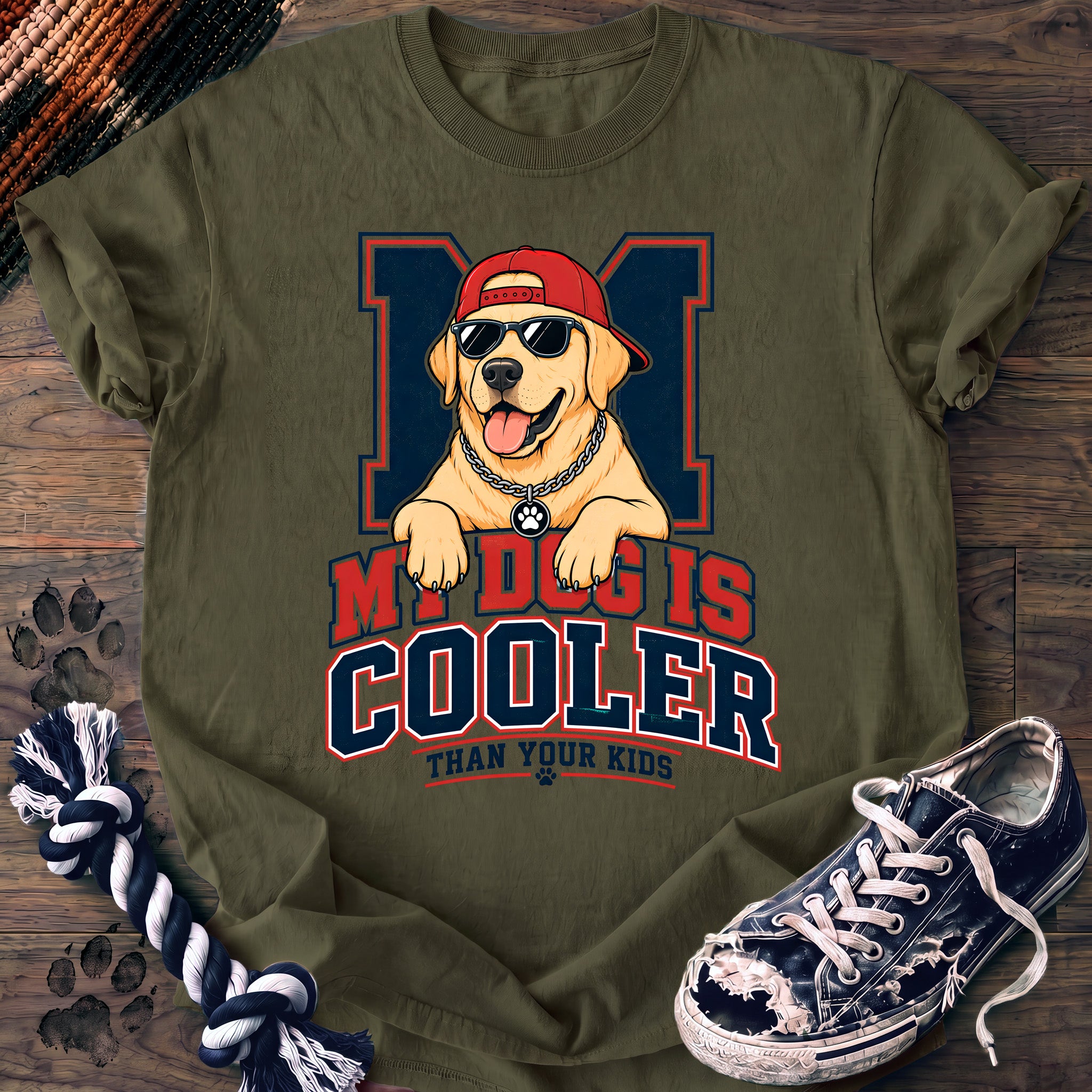PAWSSION CLUB t-shirt in Moss color - SKU PC-0137