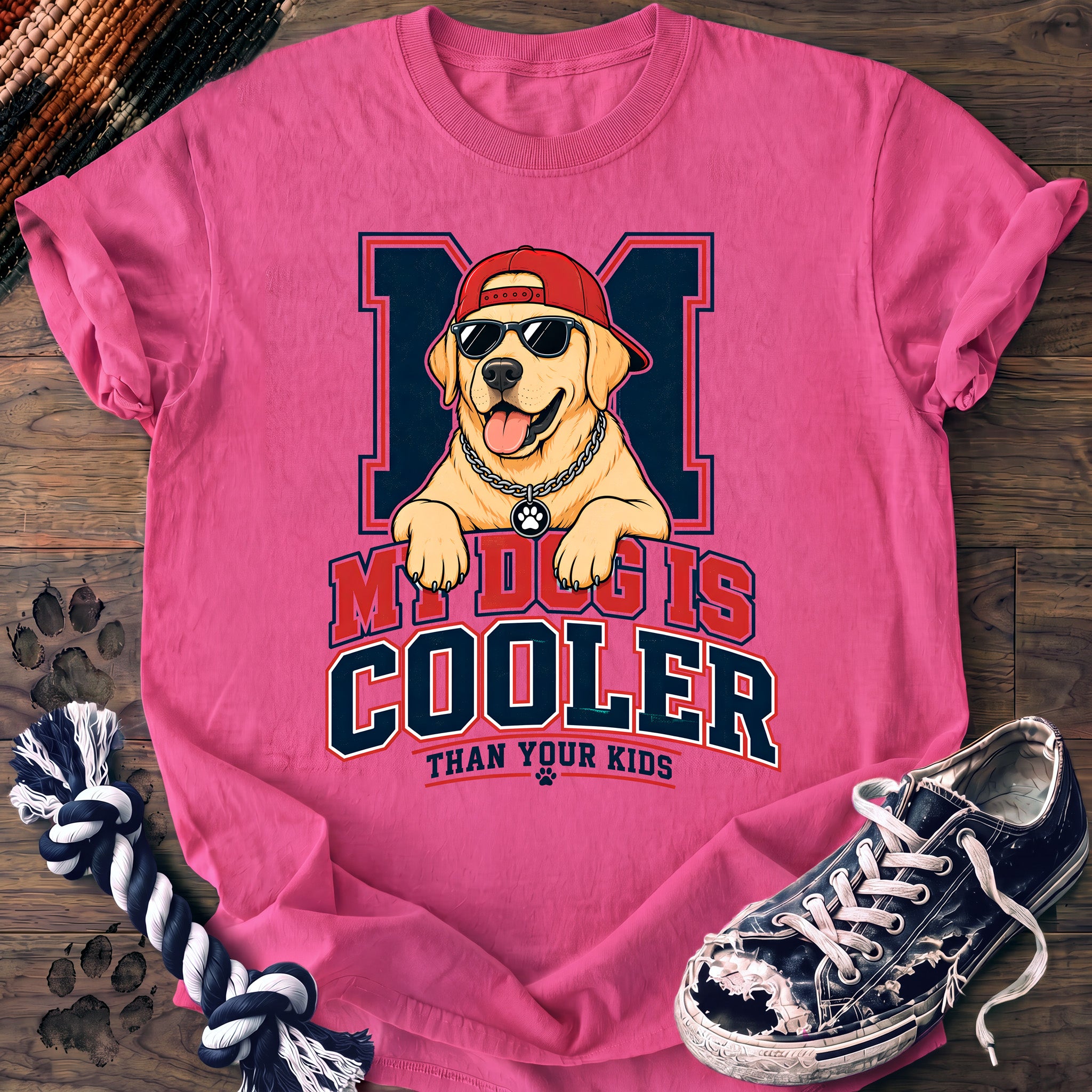 PAWSSION CLUB t-shirt in NeonPink color - SKU PC-0137