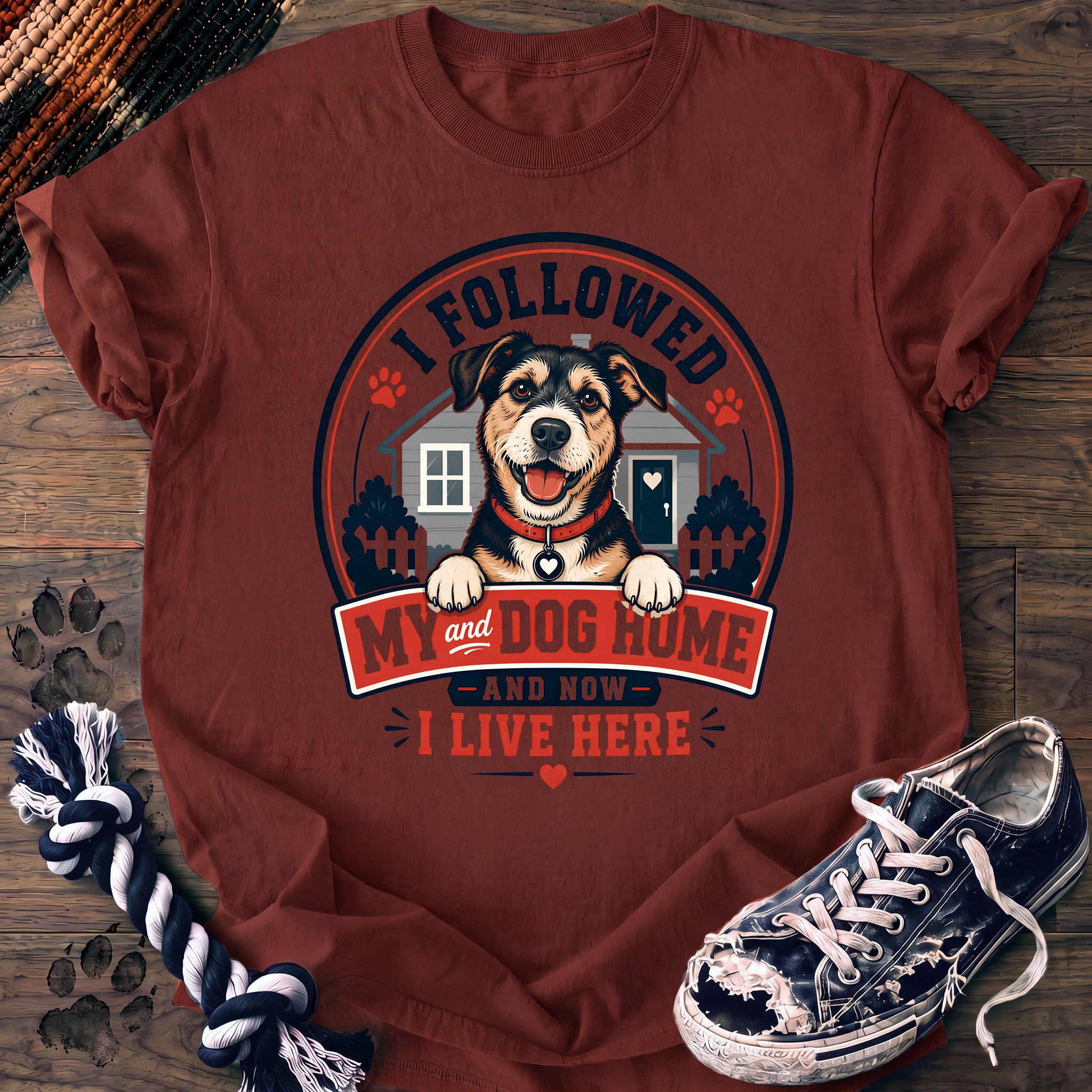 PAWSSION CLUB t-shirt in Brick color - SKU PC-0139