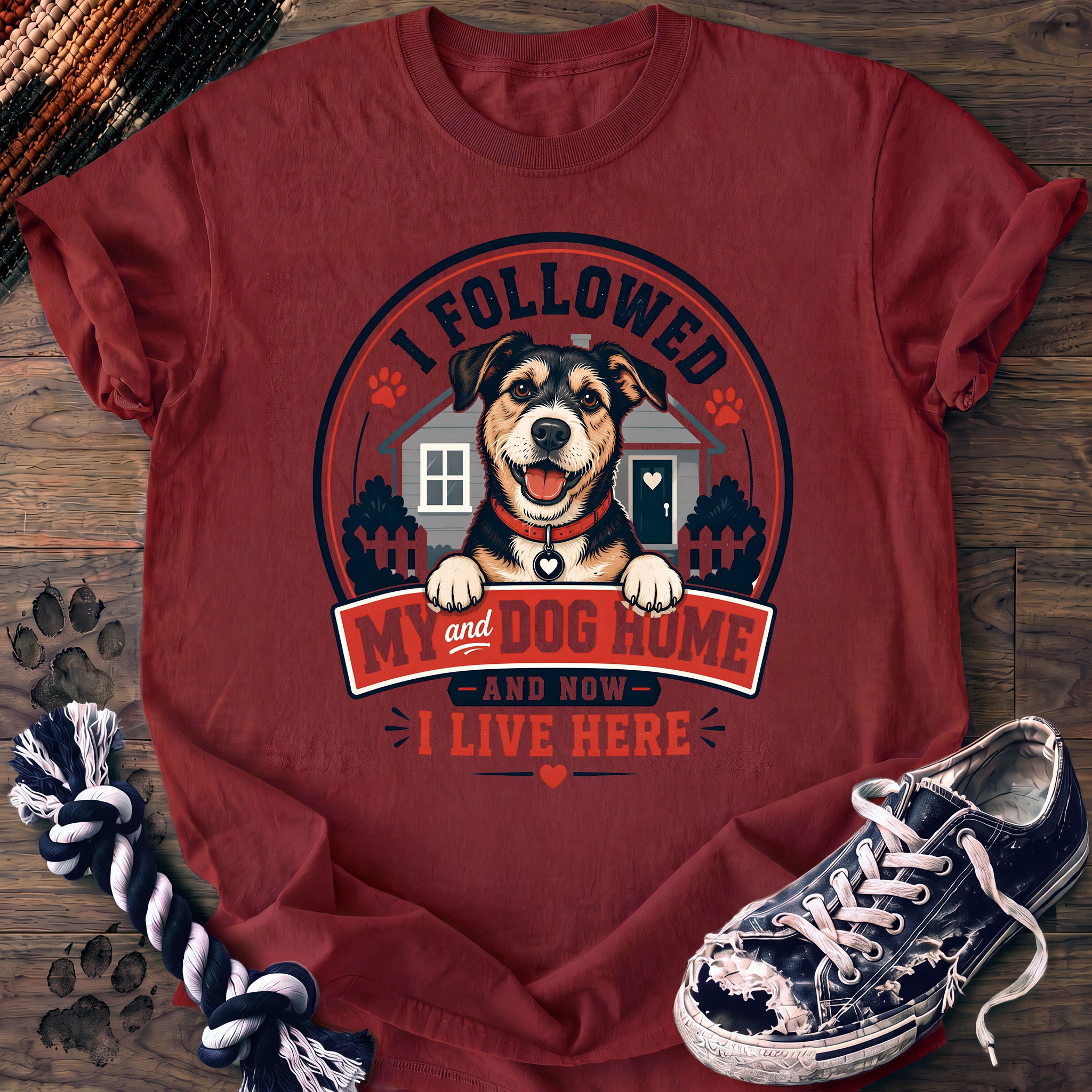 PAWSSION CLUB t-shirt in Chili color - SKU PC-0139