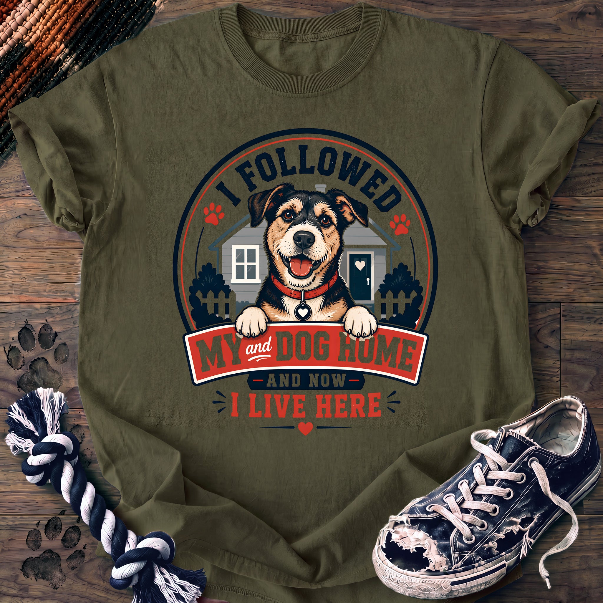 PAWSSION CLUB t-shirt in Moss color - SKU PC-0139