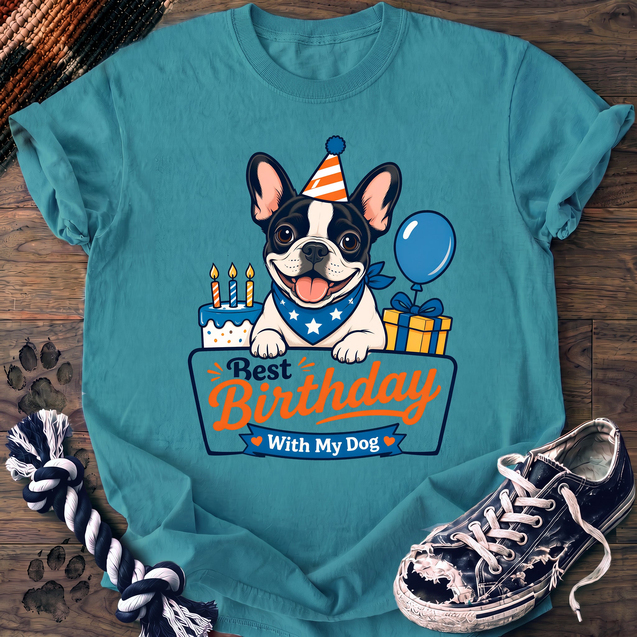 PAWSSION CLUB t-shirt in LagoonBlue color - SKU PC-0142