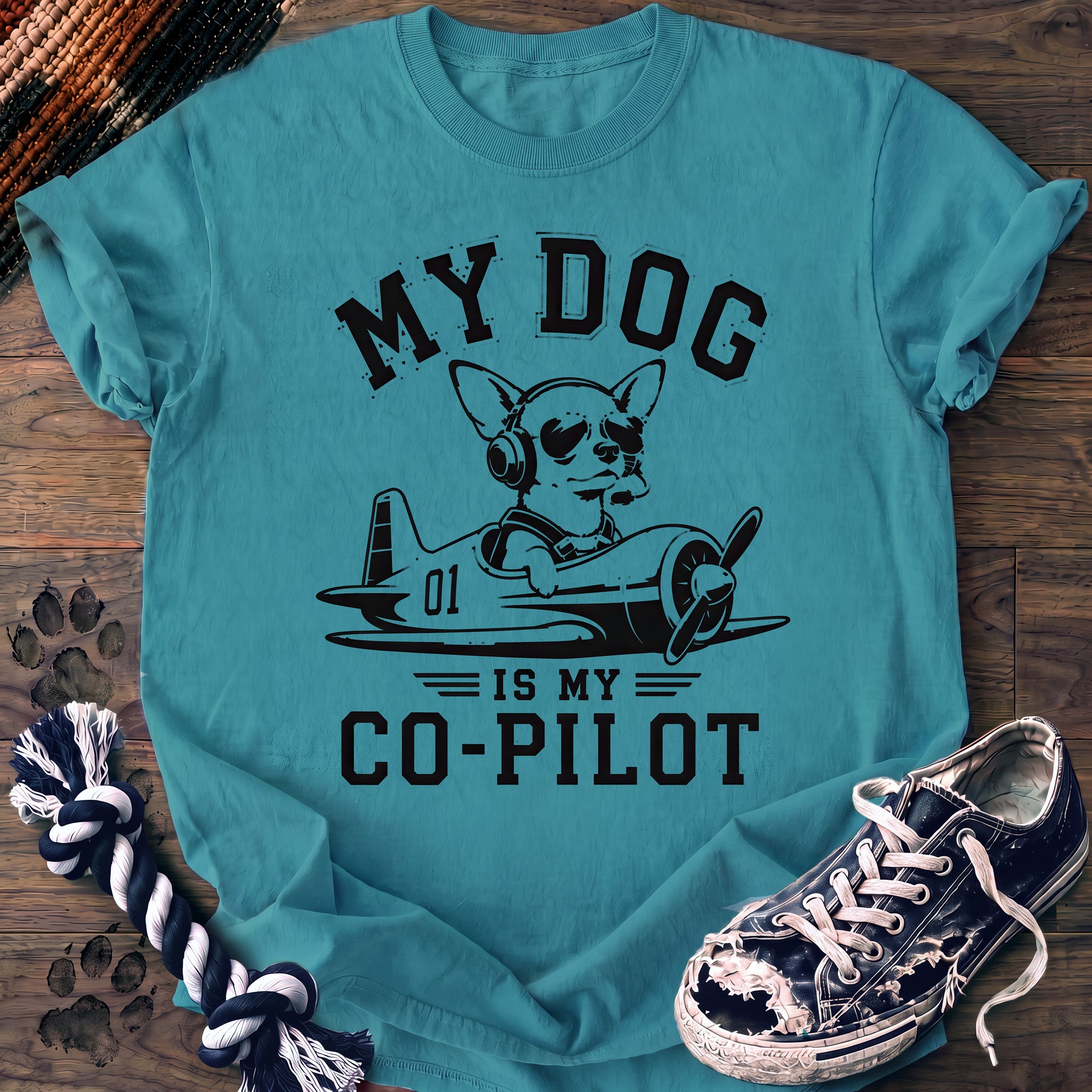 PAWSSION CLUB t-shirt in LagoonBlue color - SKU PC-0151