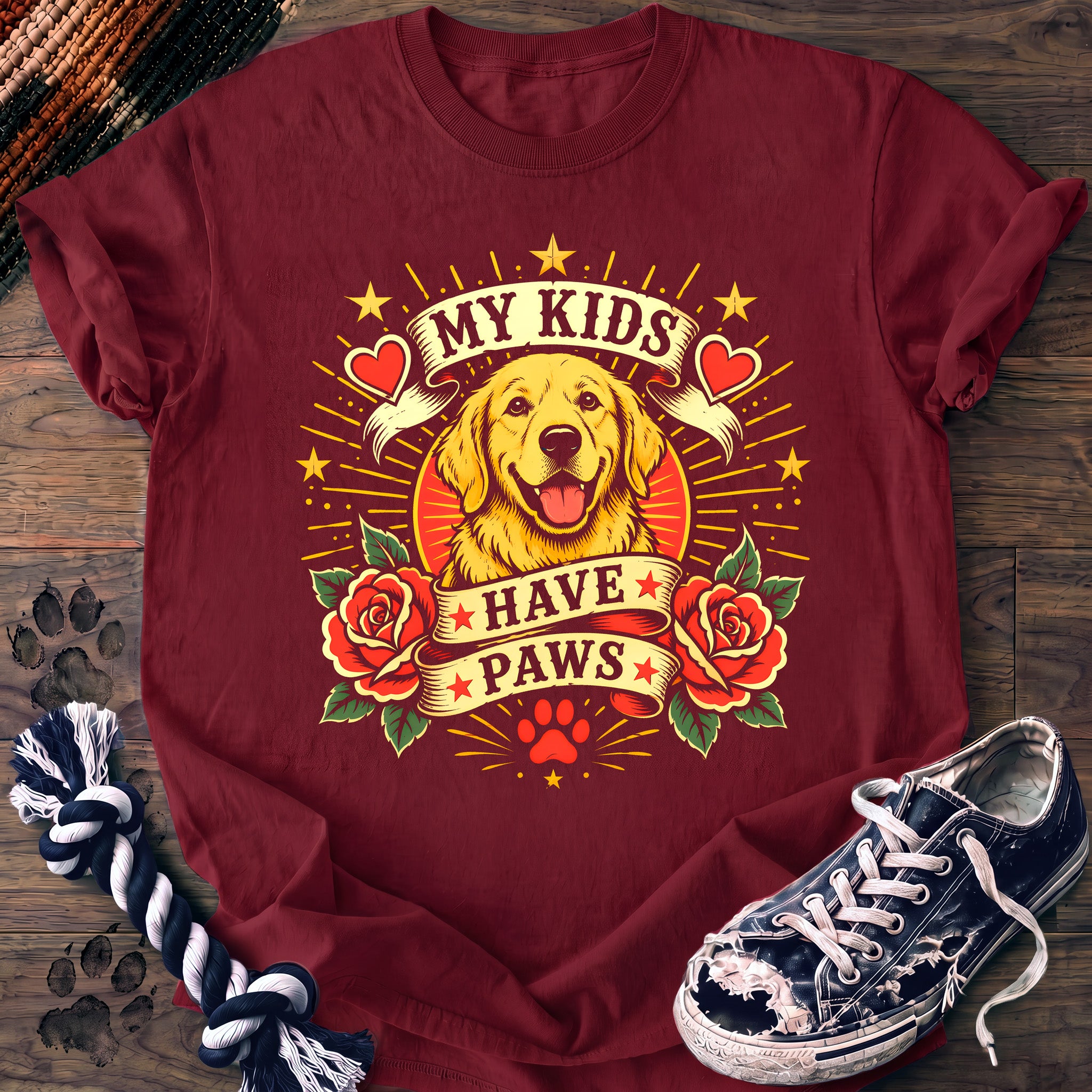PAWSSION CLUB t-shirt in Crimson color - SKU PC-0159