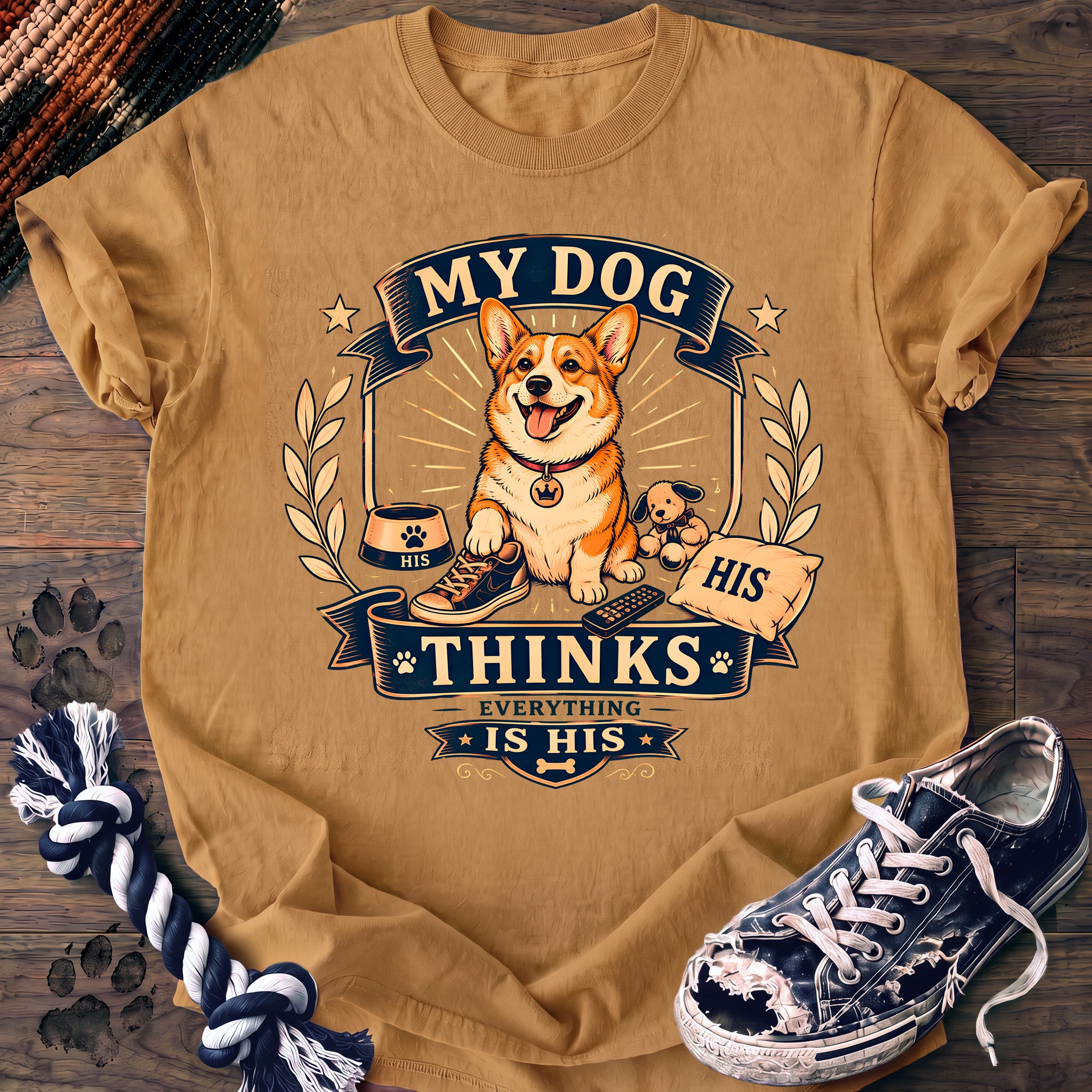 PAWSSION CLUB t-shirt in Mustard color - SKU PC-0163