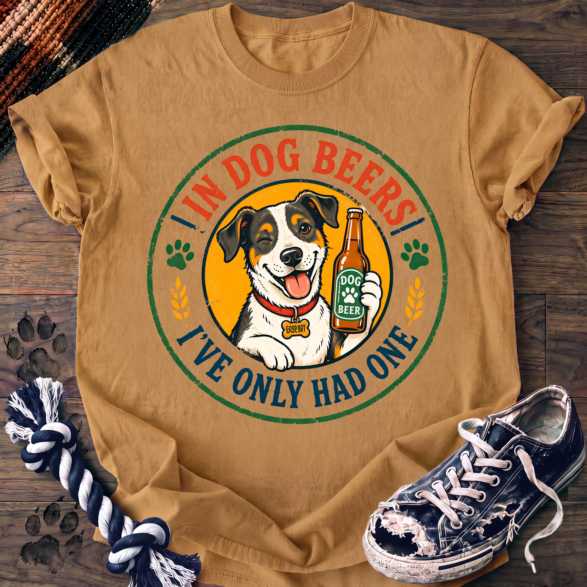 PAWSSION CLUB t-shirt in Mustard color - SKU PC-0164
