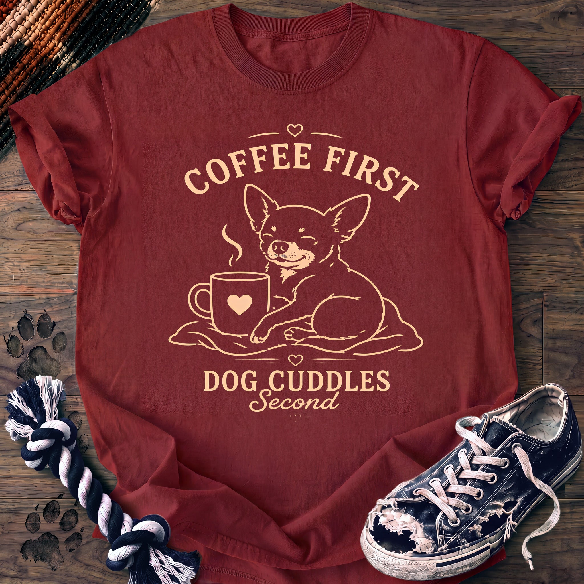 PAWSSION CLUB t-shirt in Chili color - SKU PC-0165