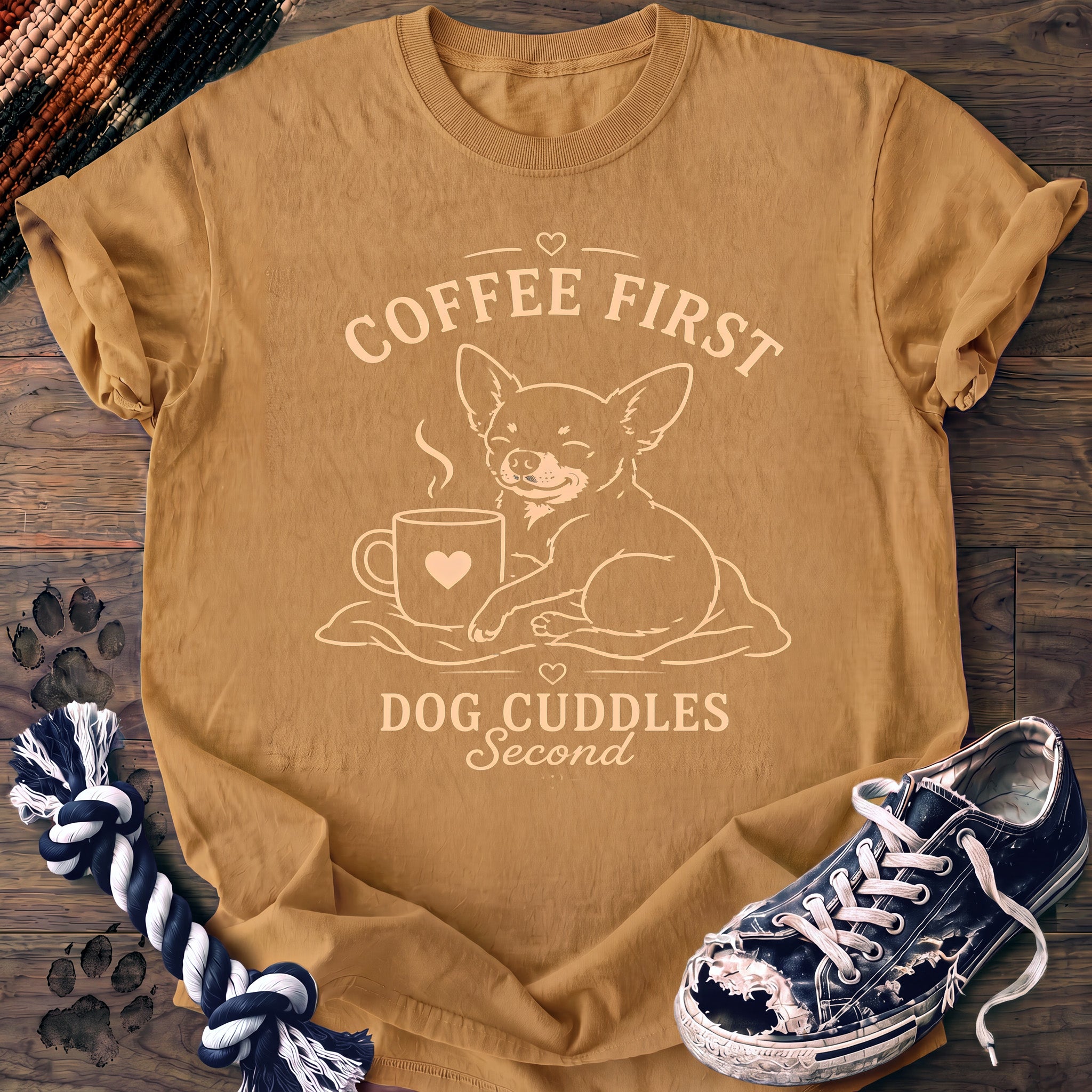 PAWSSION CLUB t-shirt in Mustard color - SKU PC-0165