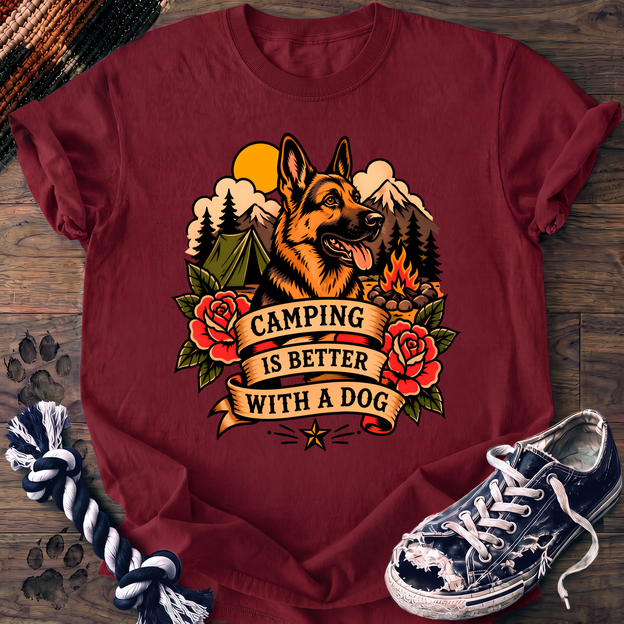 PAWSSION CLUB t-shirt in Crimson color - SKU PC-0169