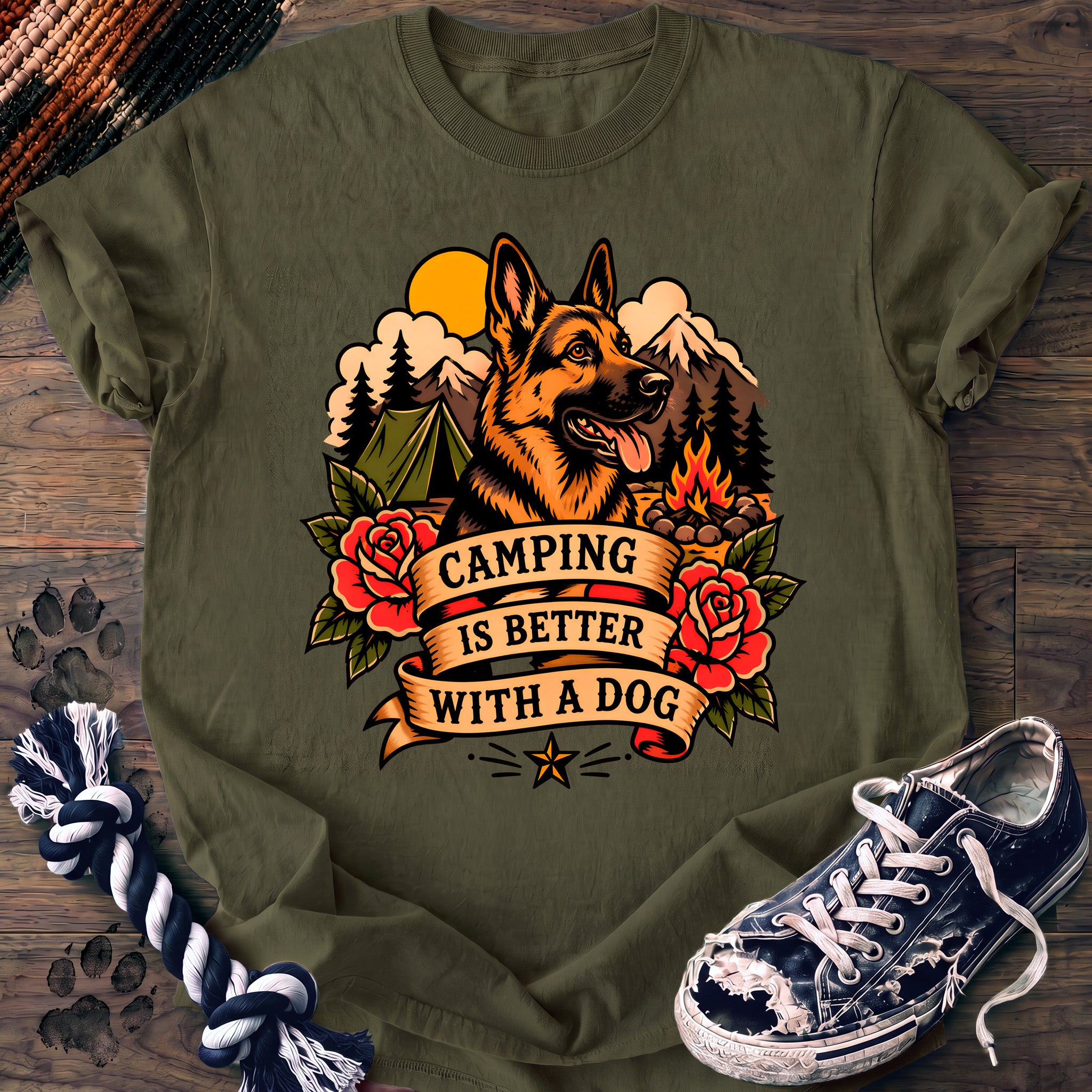 PAWSSION CLUB t-shirt in Moss color - SKU PC-0169