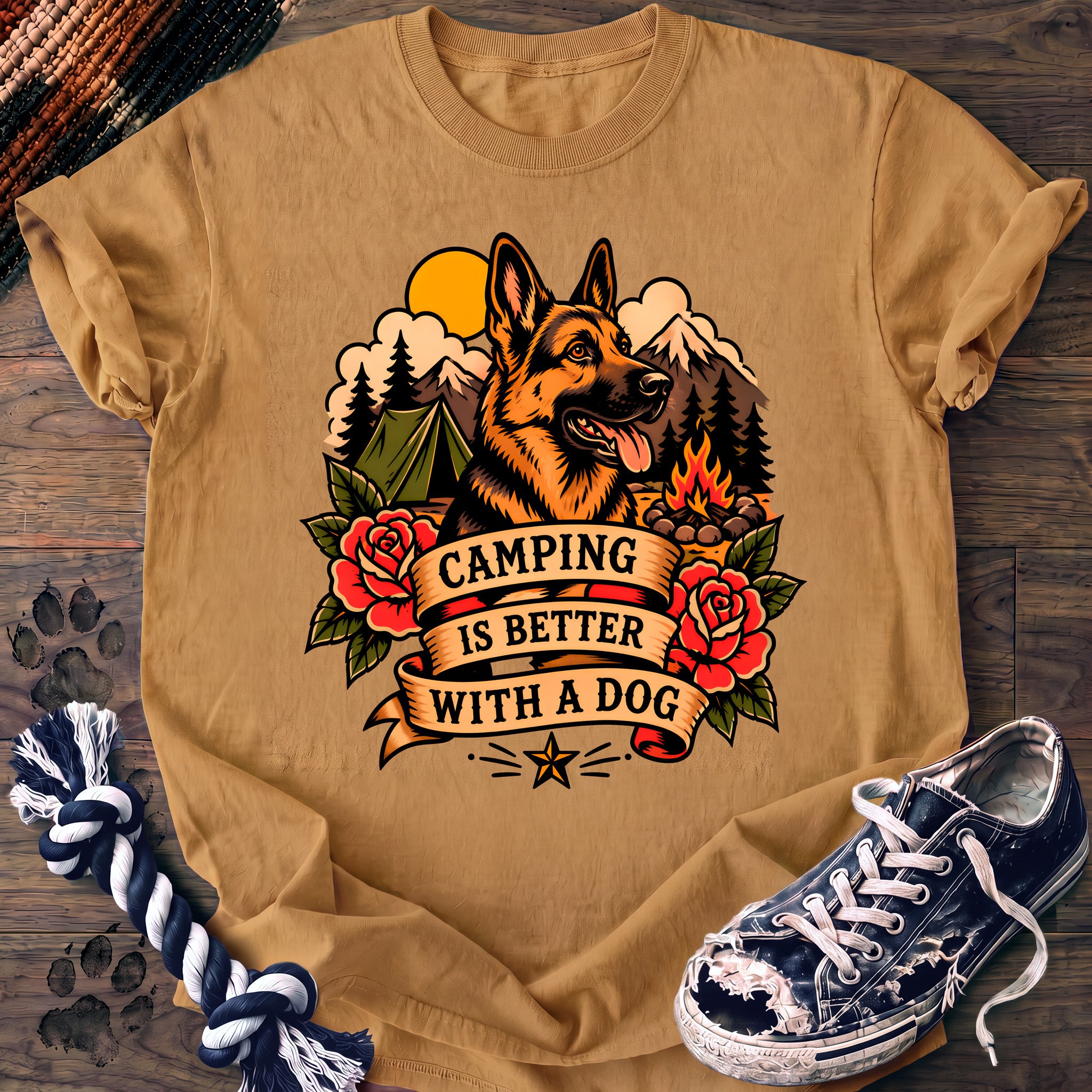 PAWSSION CLUB t-shirt in Mustard color - SKU PC-0169