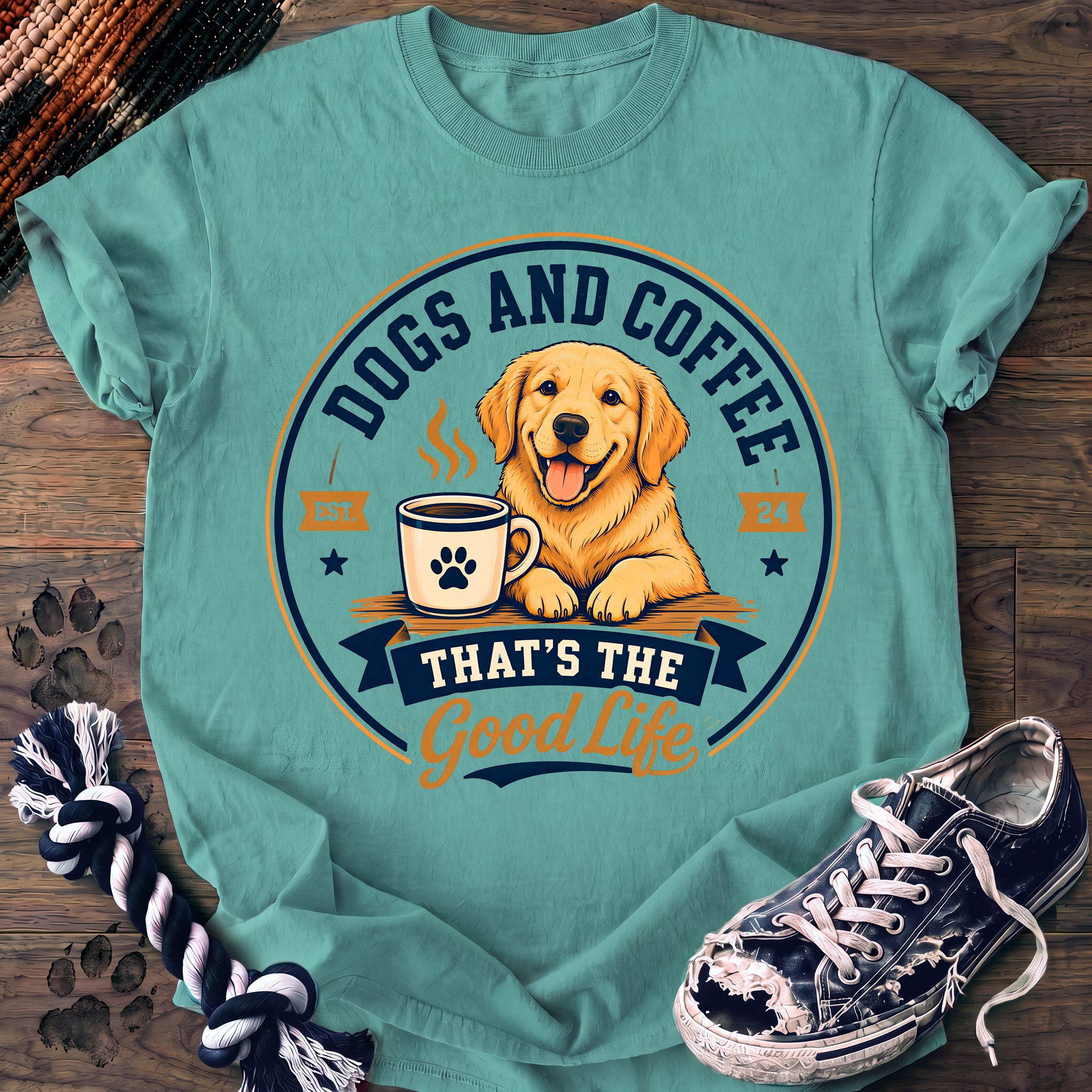 PAWSSION CLUB t-shirt in ChalkyMint color - SKU PC-0177