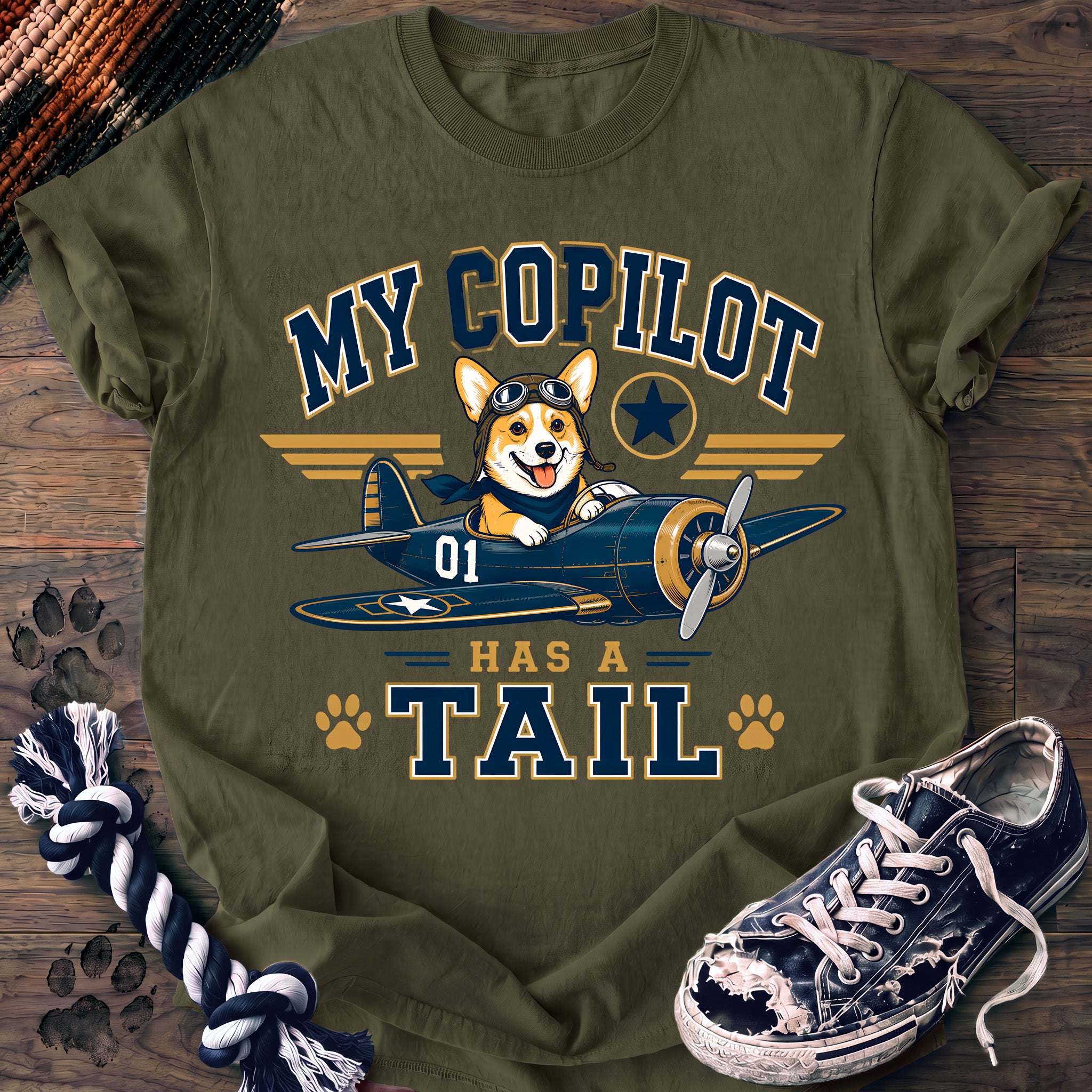 PAWSSION CLUB t-shirt in Moss color - SKU PC-0180