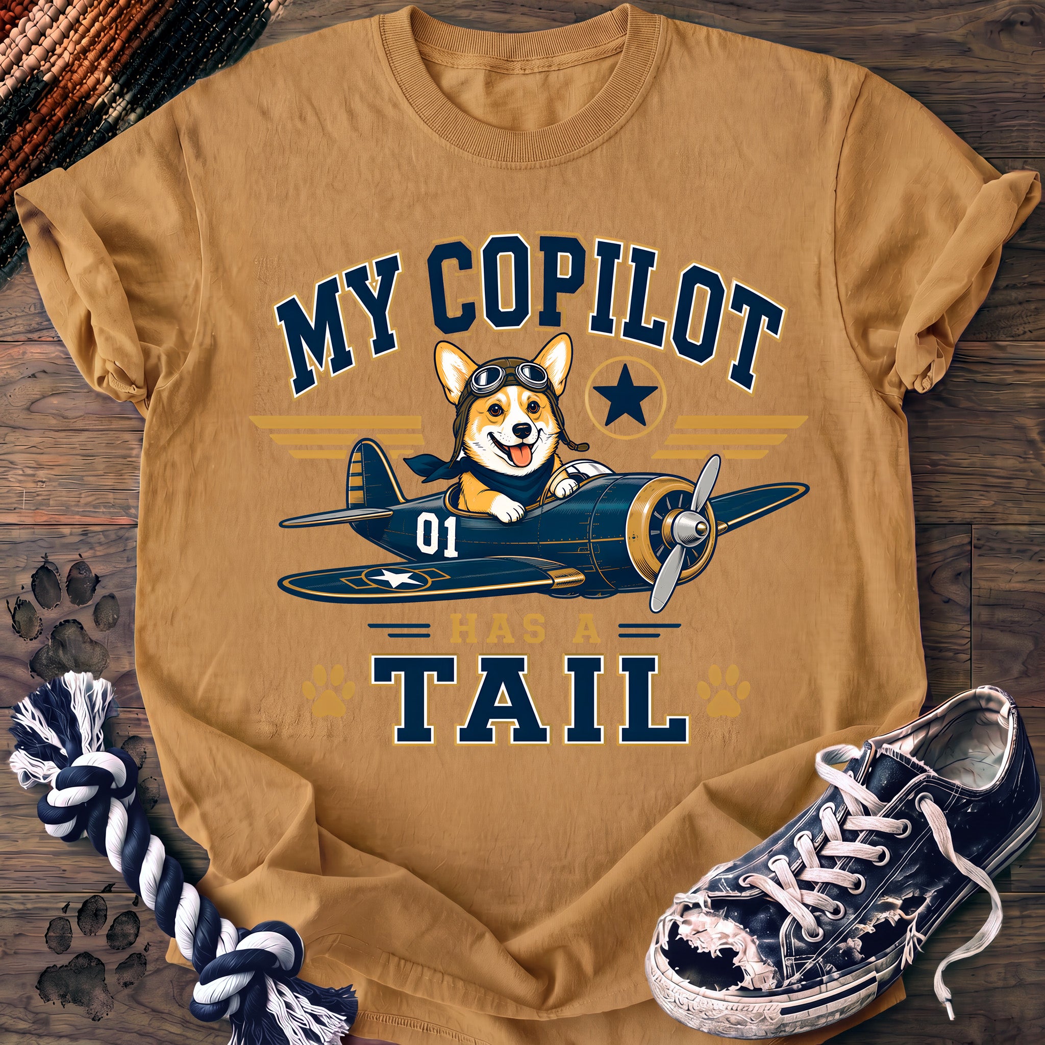 PAWSSION CLUB t-shirt in Mustard color - SKU PC-0180