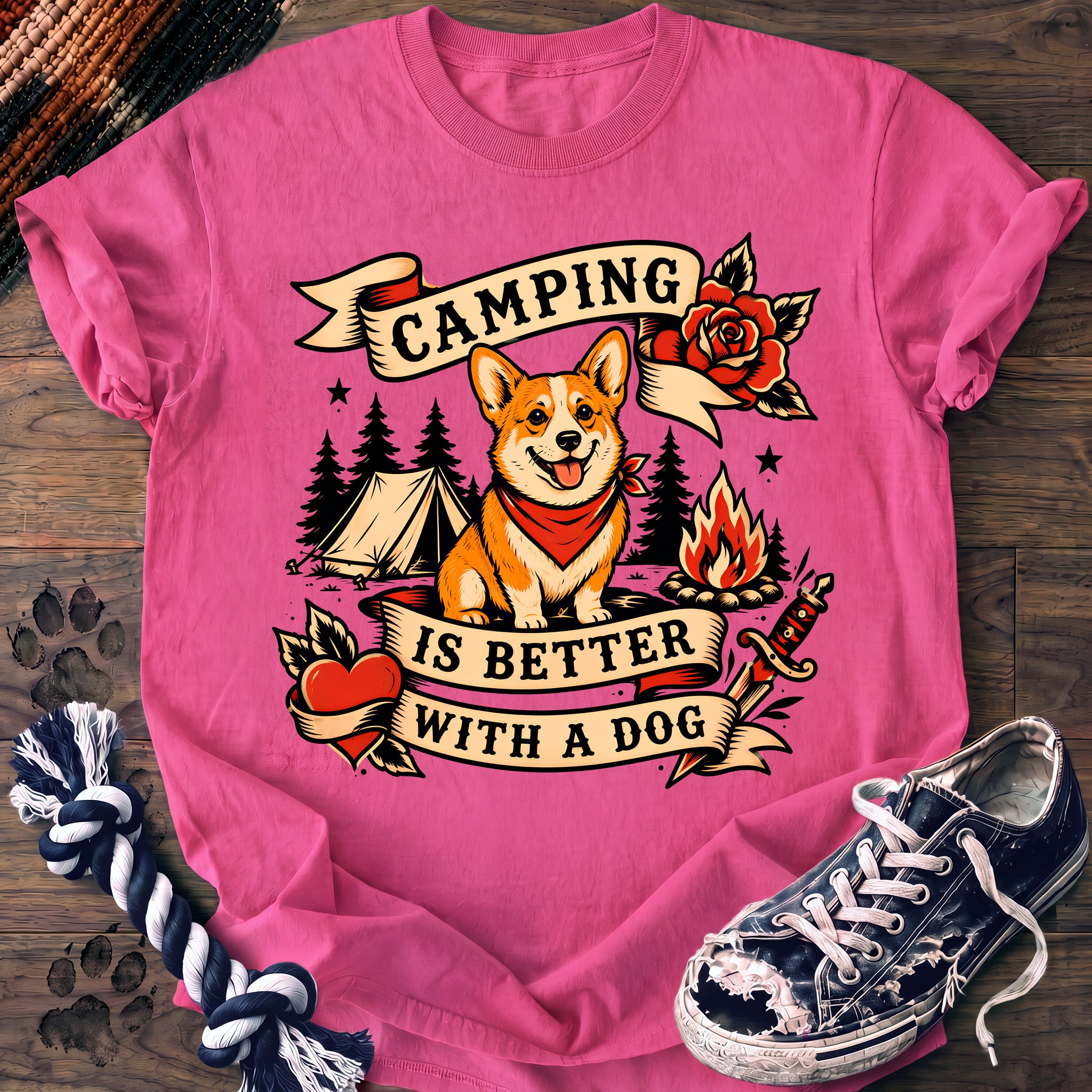 PAWSSION CLUB t-shirt in NeonPink color - SKU PC-0183