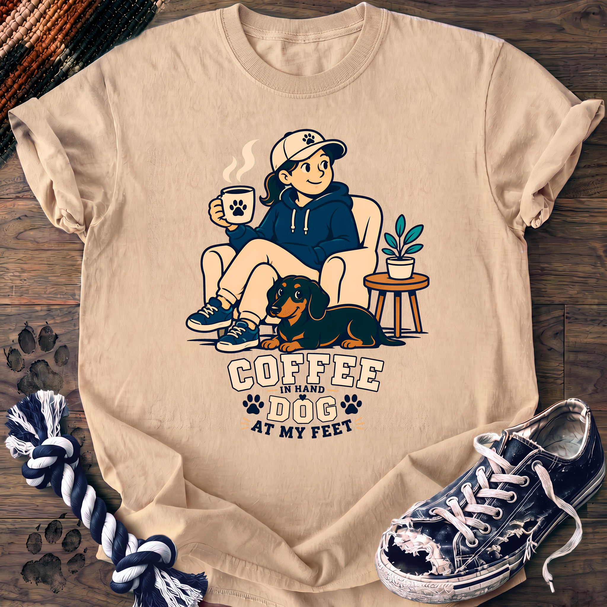PAWSSION CLUB t-shirt in Ivory color - SKU PC-0186