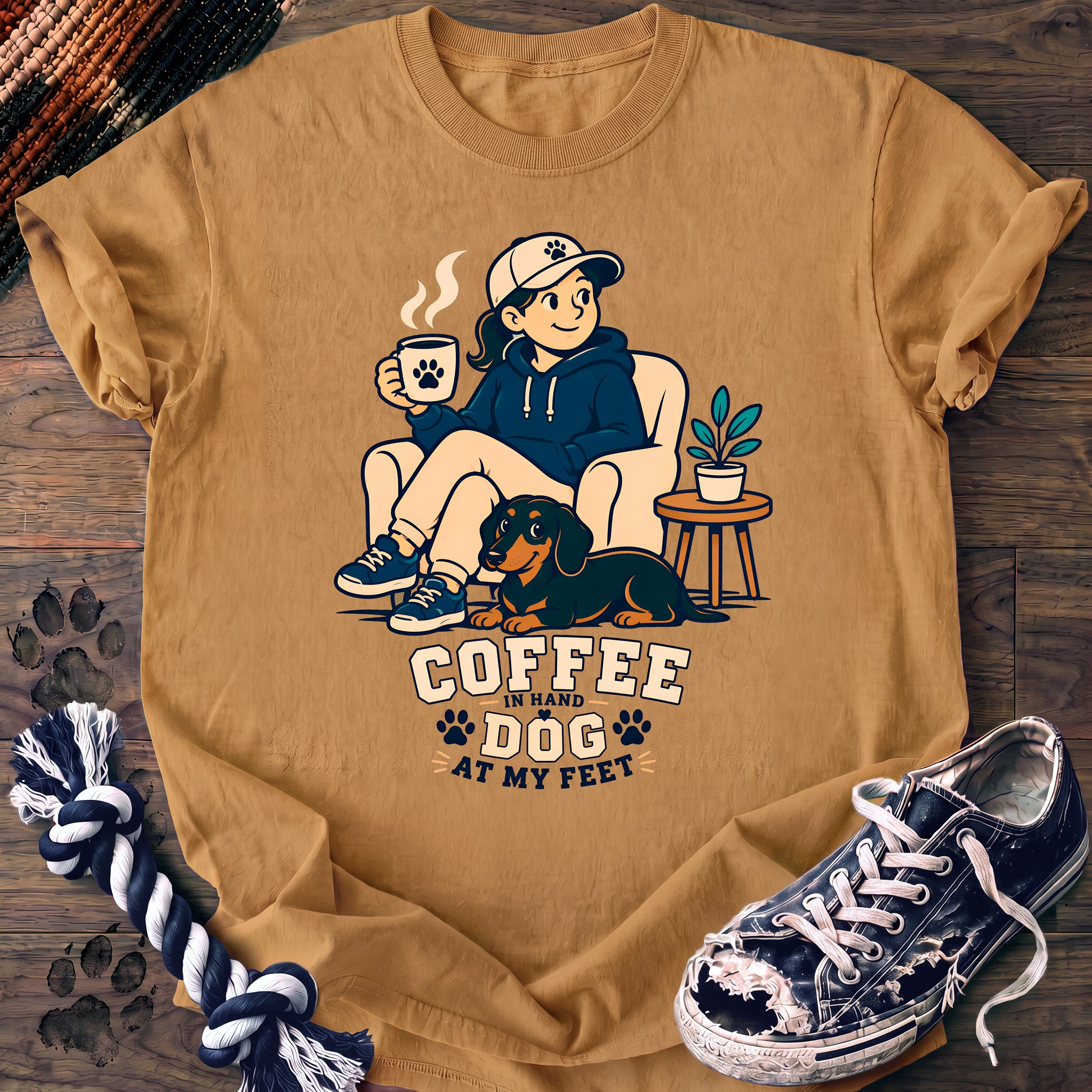 PAWSSION CLUB t-shirt in Mustard color - SKU PC-0186