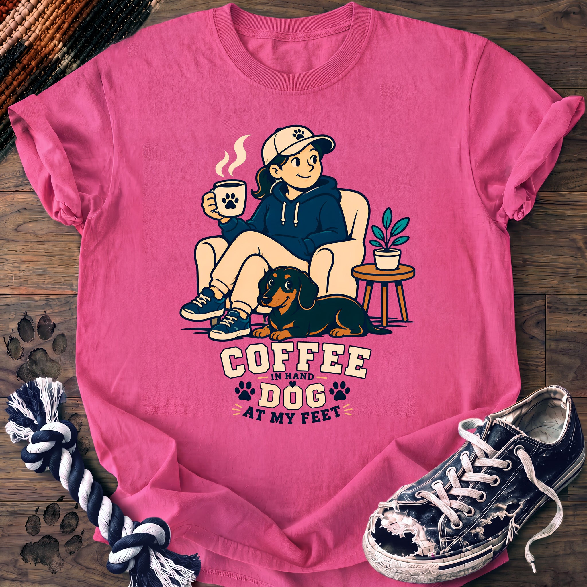 PAWSSION CLUB t-shirt in NeonPink color - SKU PC-0186