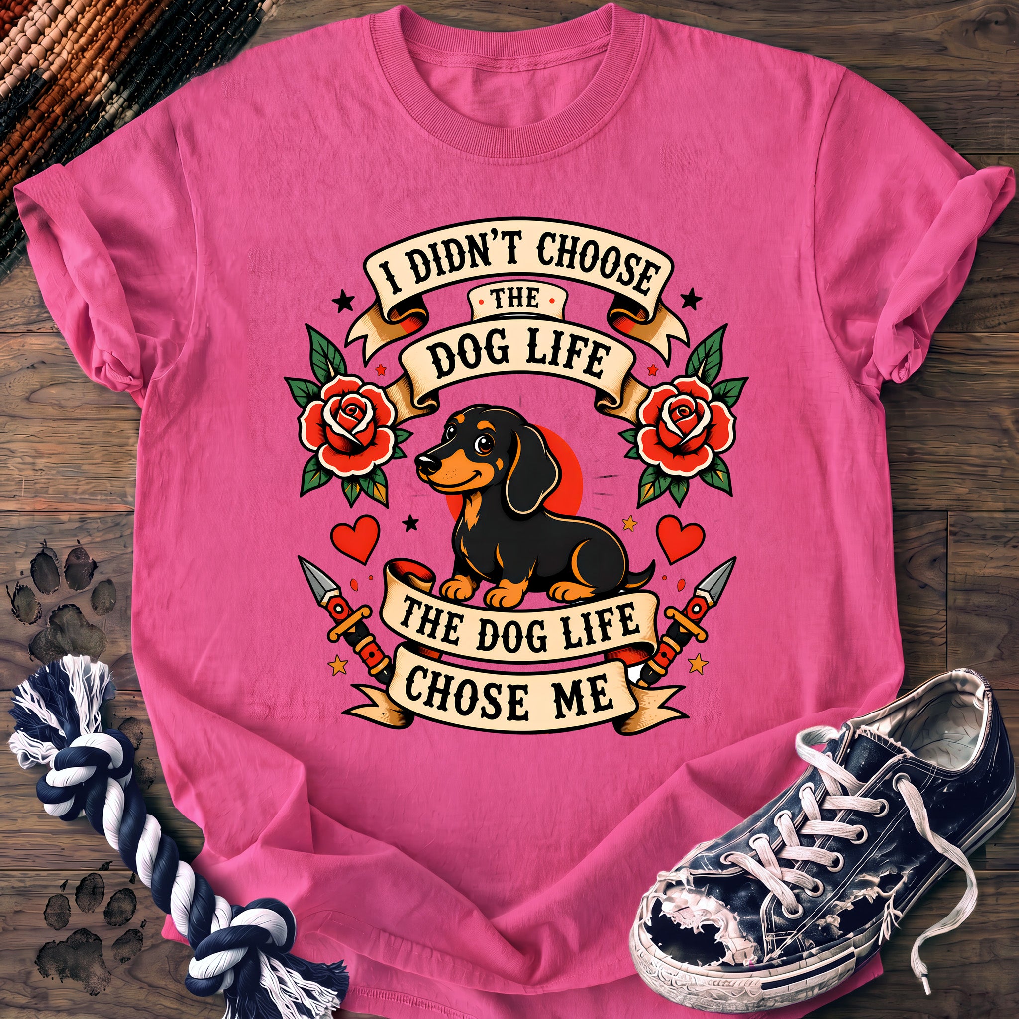 PAWSSION CLUB t-shirt in NeonPink color - SKU PC-0187