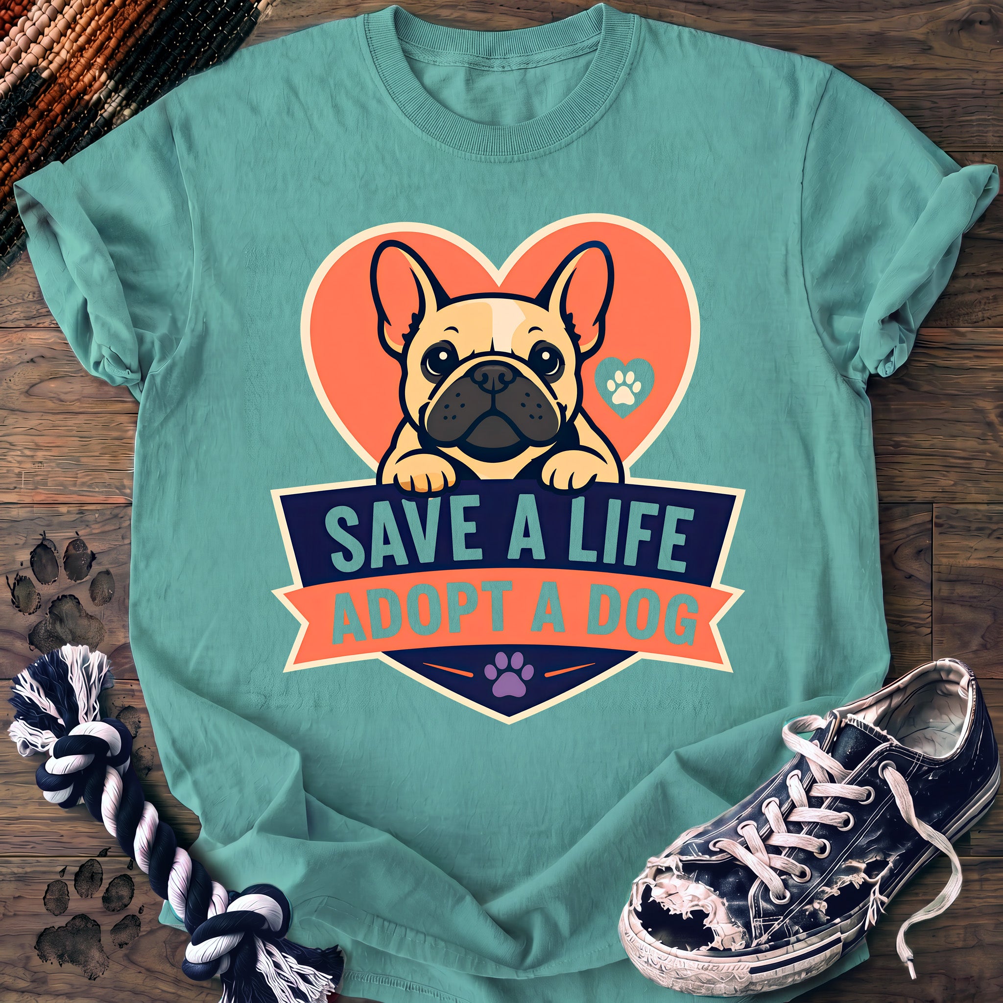 PAWSSION CLUB t-shirt in ChalkyMint color - SKU PC-0195