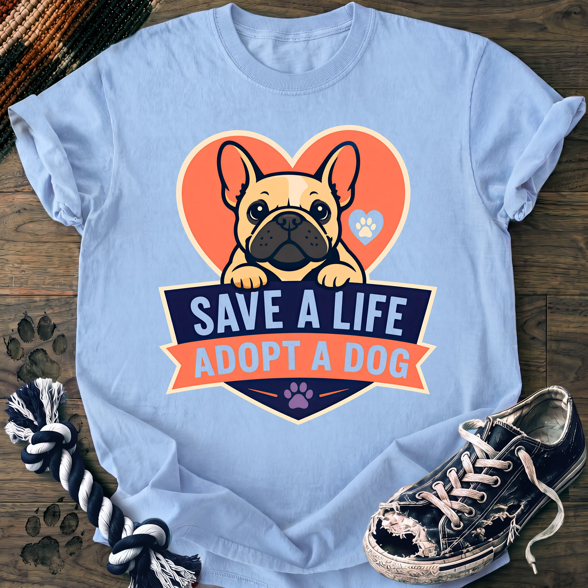 PAWSSION CLUB t-shirt in Chambray color - SKU PC-0195