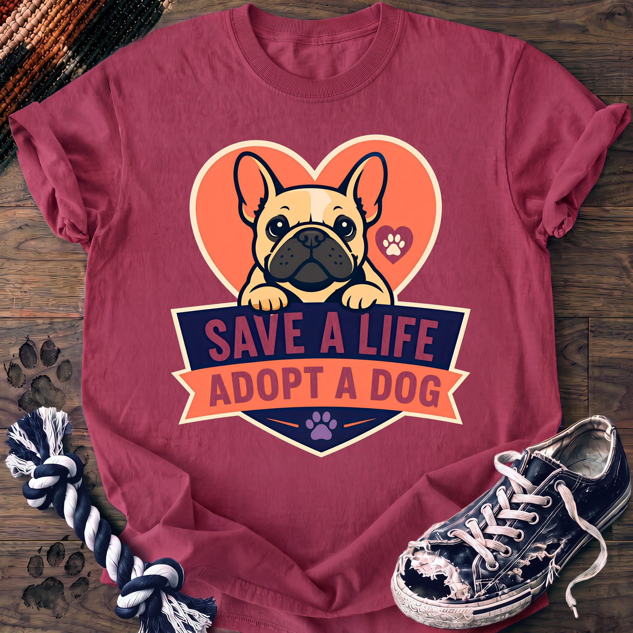 PAWSSION CLUB t-shirt in Crunchberry color - SKU PC-0195