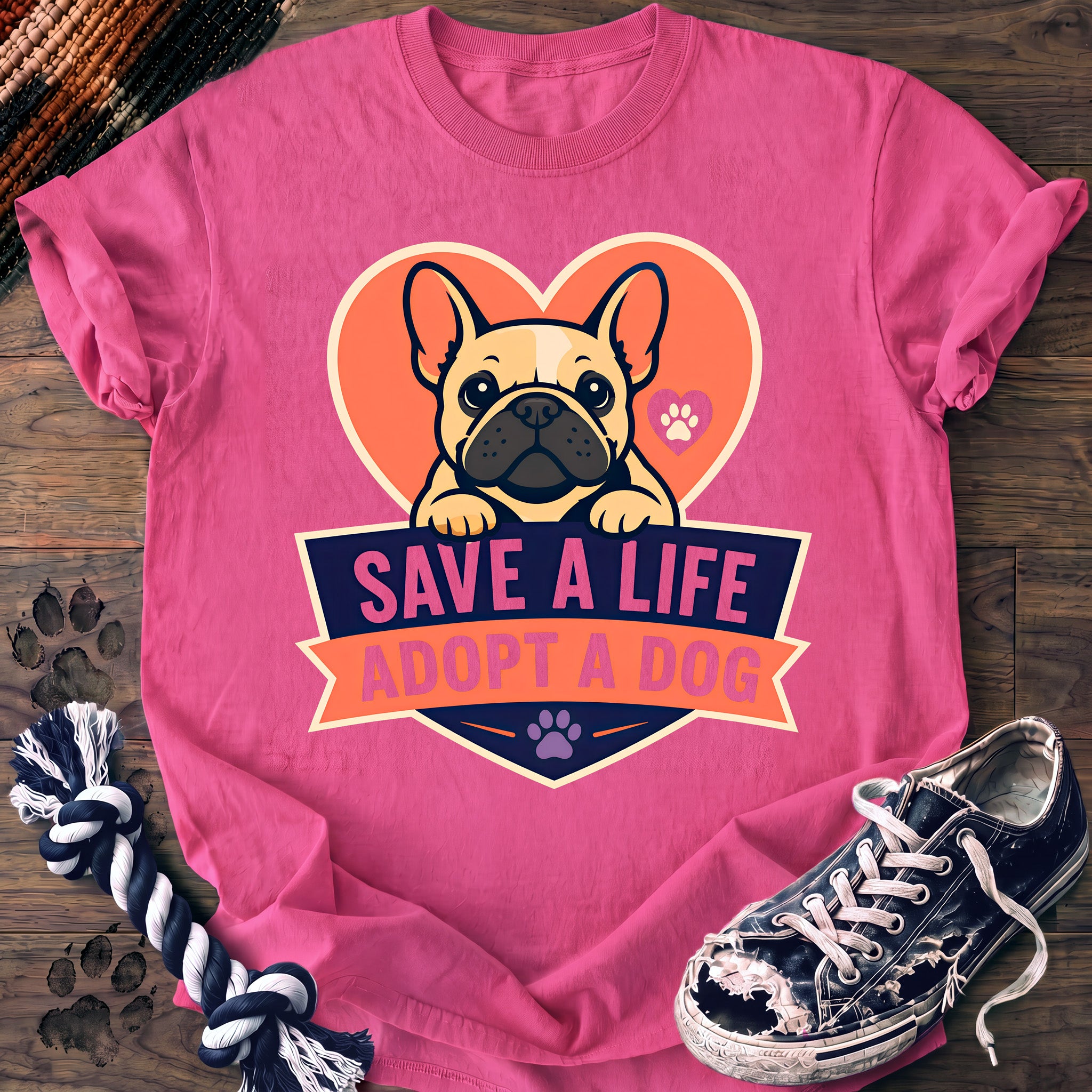 PAWSSION CLUB t-shirt in NeonPink color - SKU PC-0195