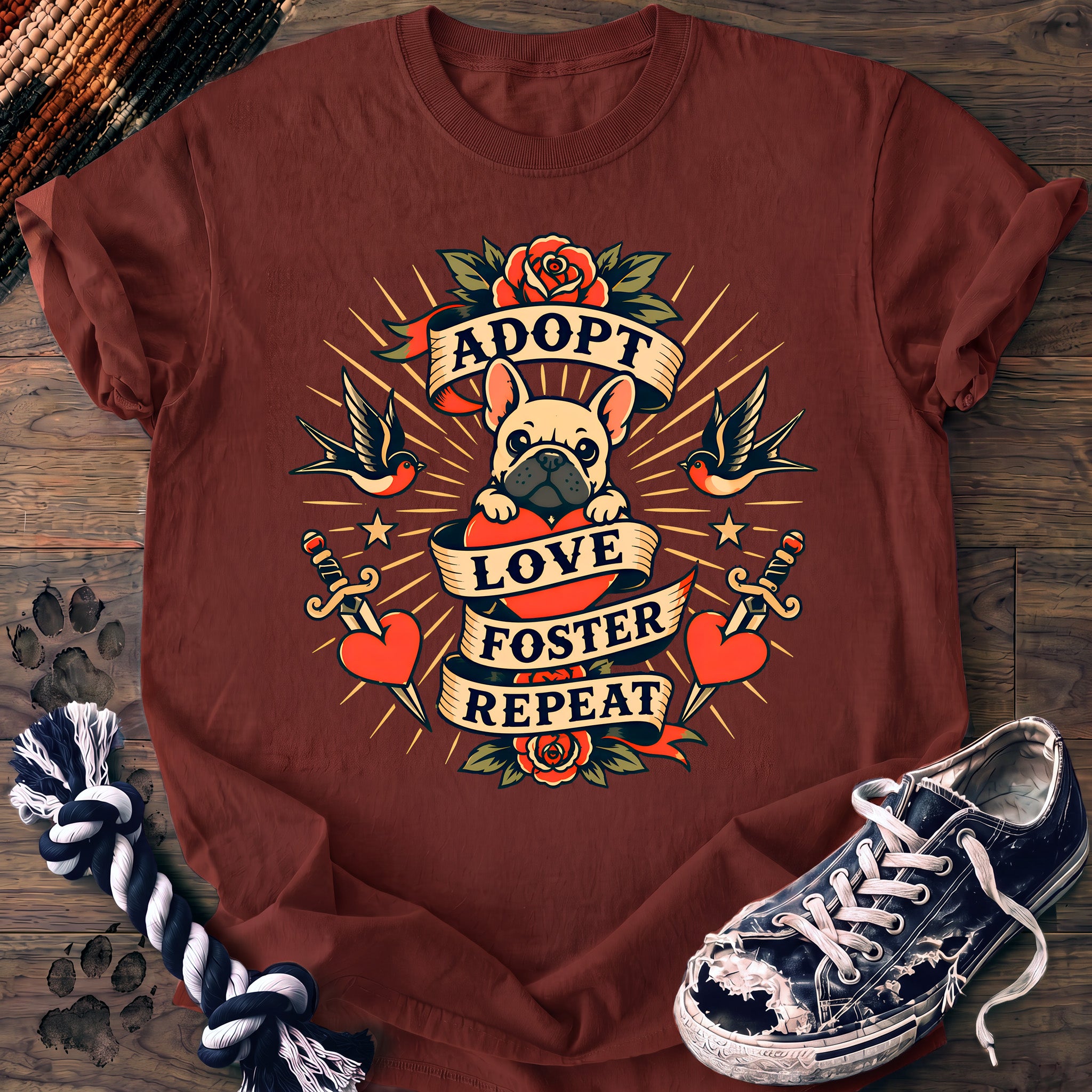 PAWSSION CLUB t-shirt in Brick color - SKU PC-0196