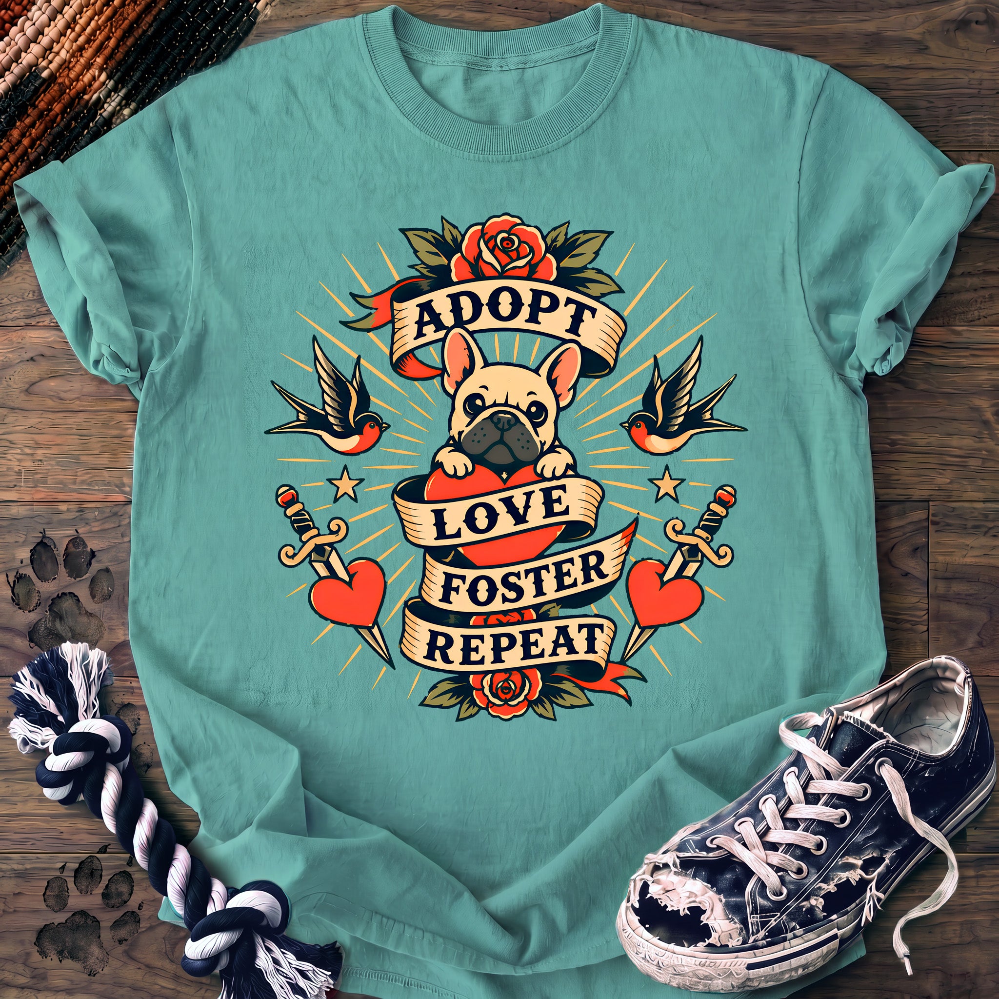 PAWSSION CLUB t-shirt in ChalkyMint color - SKU PC-0196