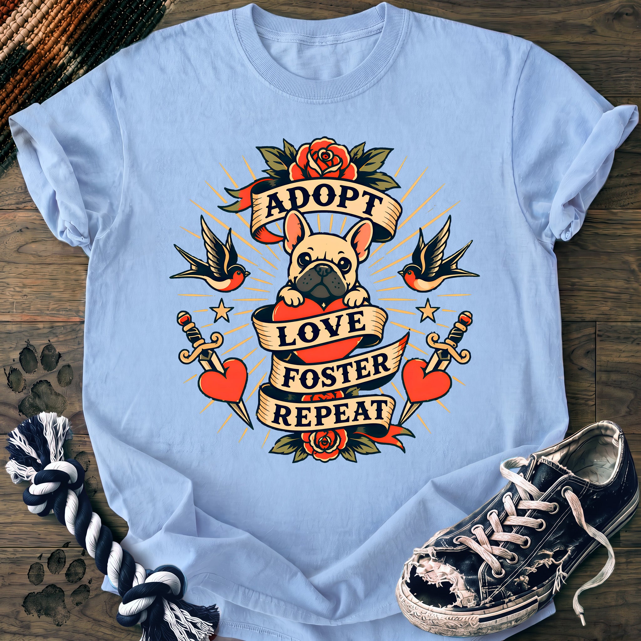 PAWSSION CLUB t-shirt in Chambray color - SKU PC-0196