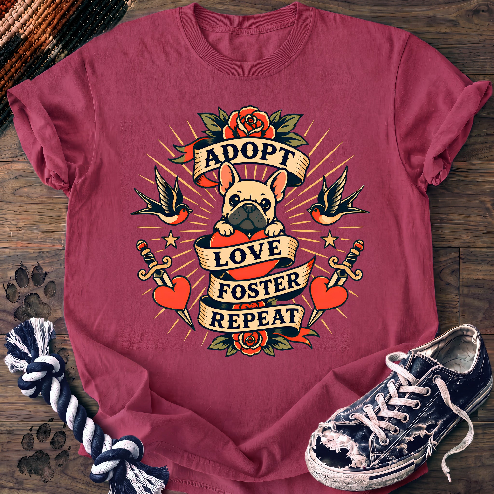 PAWSSION CLUB t-shirt in Crunchberry color - SKU PC-0196