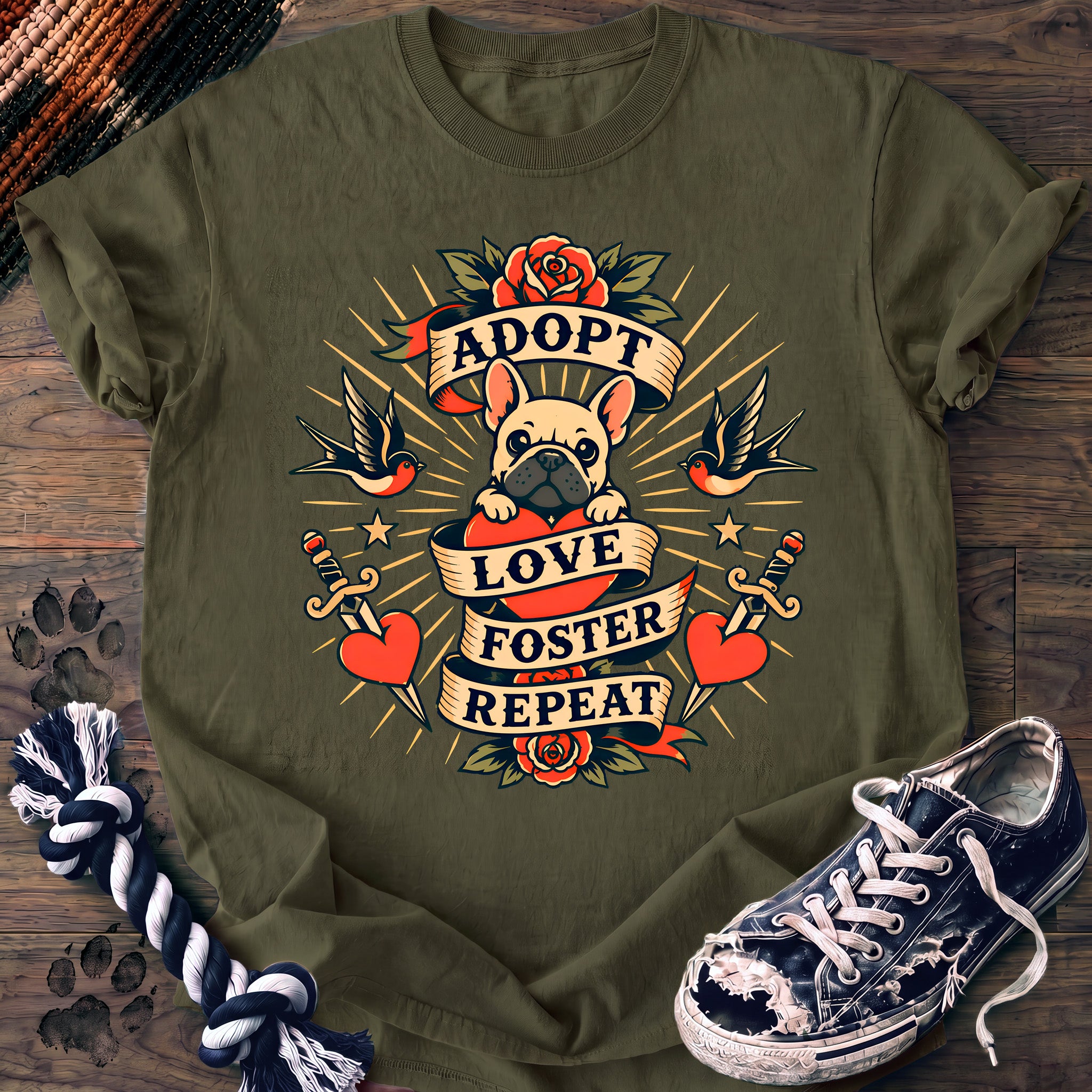 PAWSSION CLUB t-shirt in Moss color - SKU PC-0196