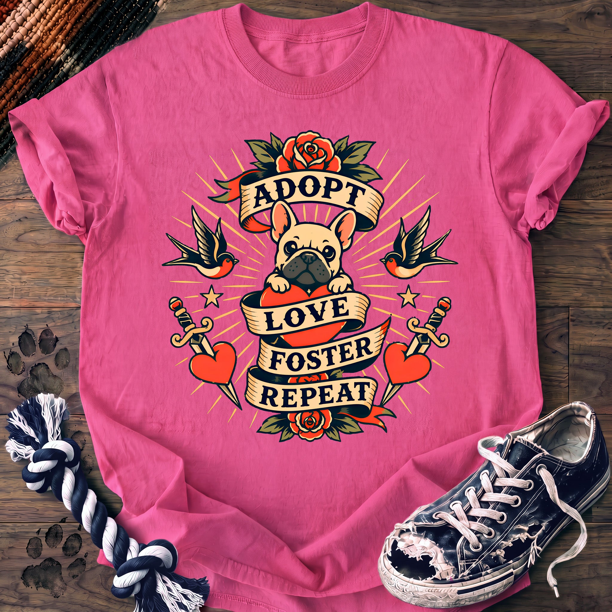 PAWSSION CLUB t-shirt in NeonPink color - SKU PC-0196