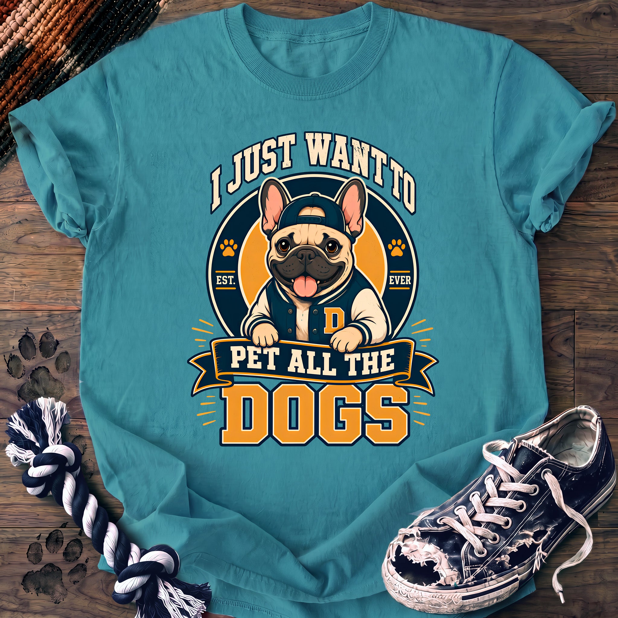 PAWSSION CLUB t-shirt in LagoonBlue color - SKU PC-0198