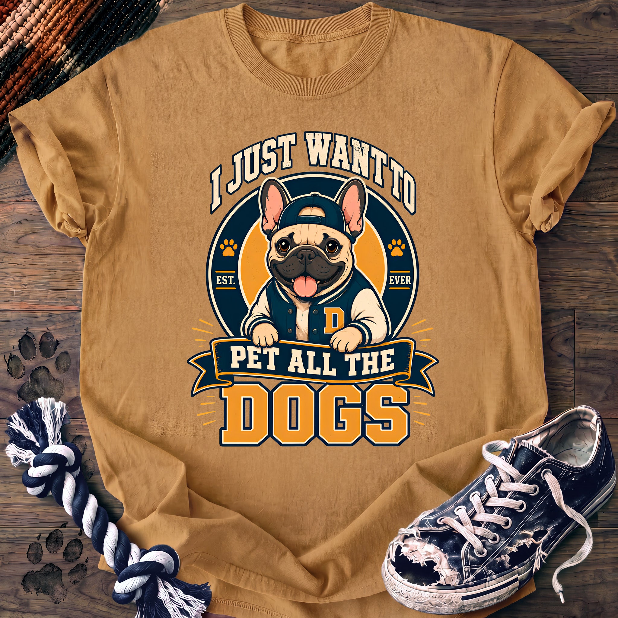 PAWSSION CLUB t-shirt in Mustard color - SKU PC-0198