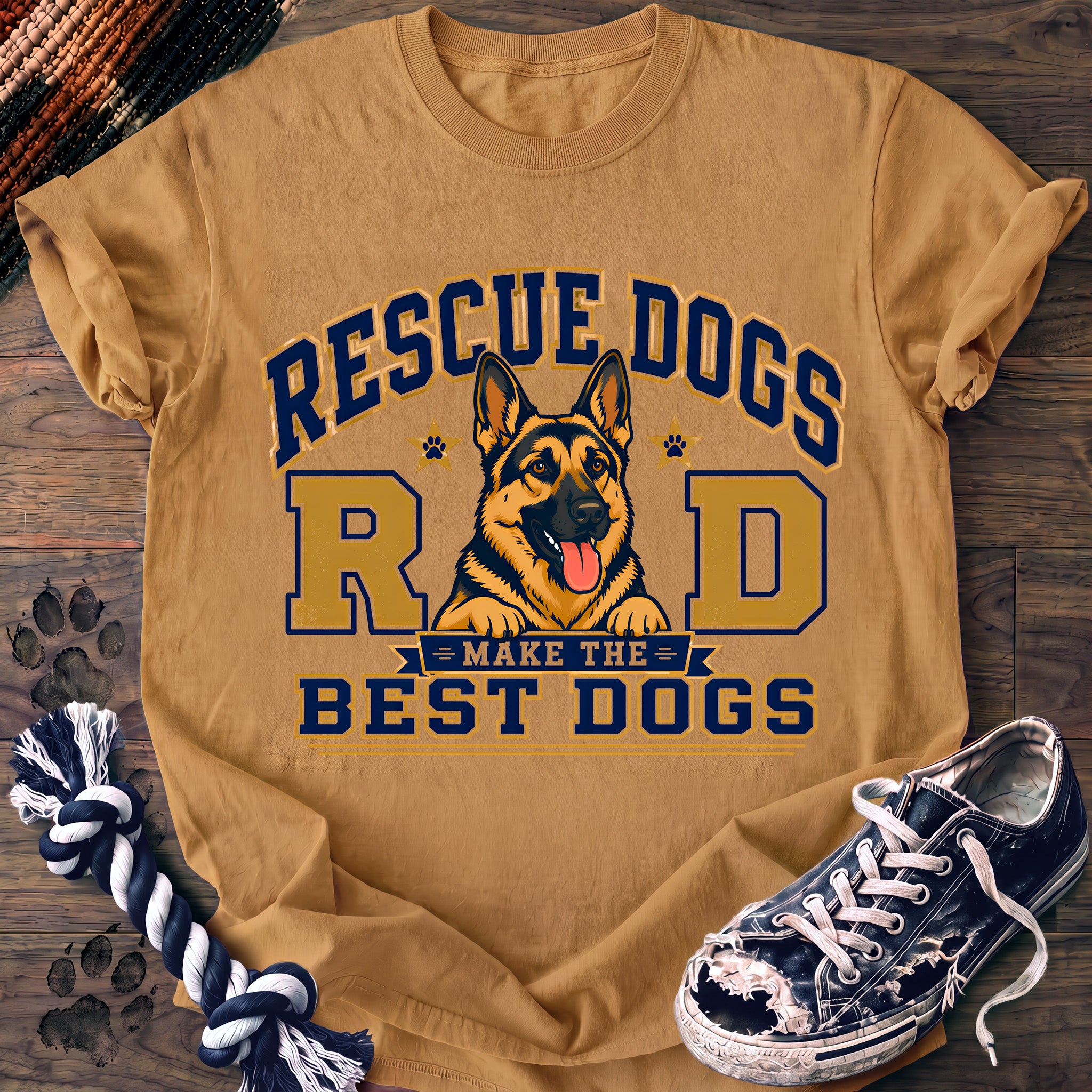 PAWSSION CLUB t-shirt in Mustard color - SKU PC-0199