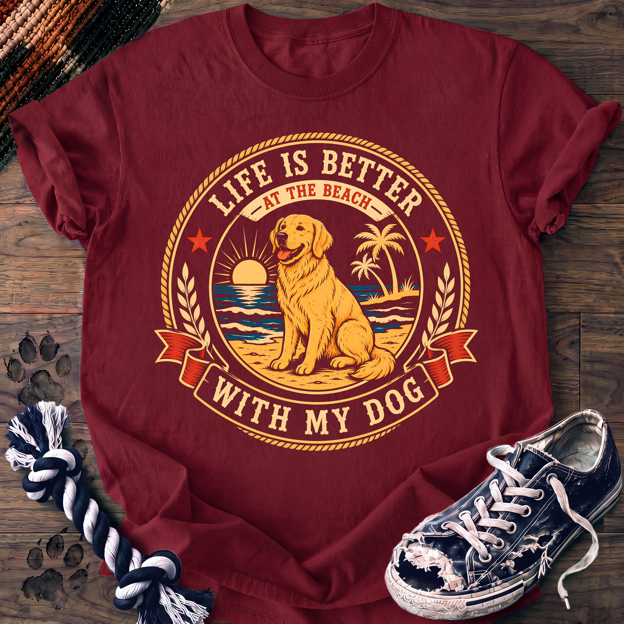 PAWSSION CLUB t-shirt in Crimson color - SKU PC-0208