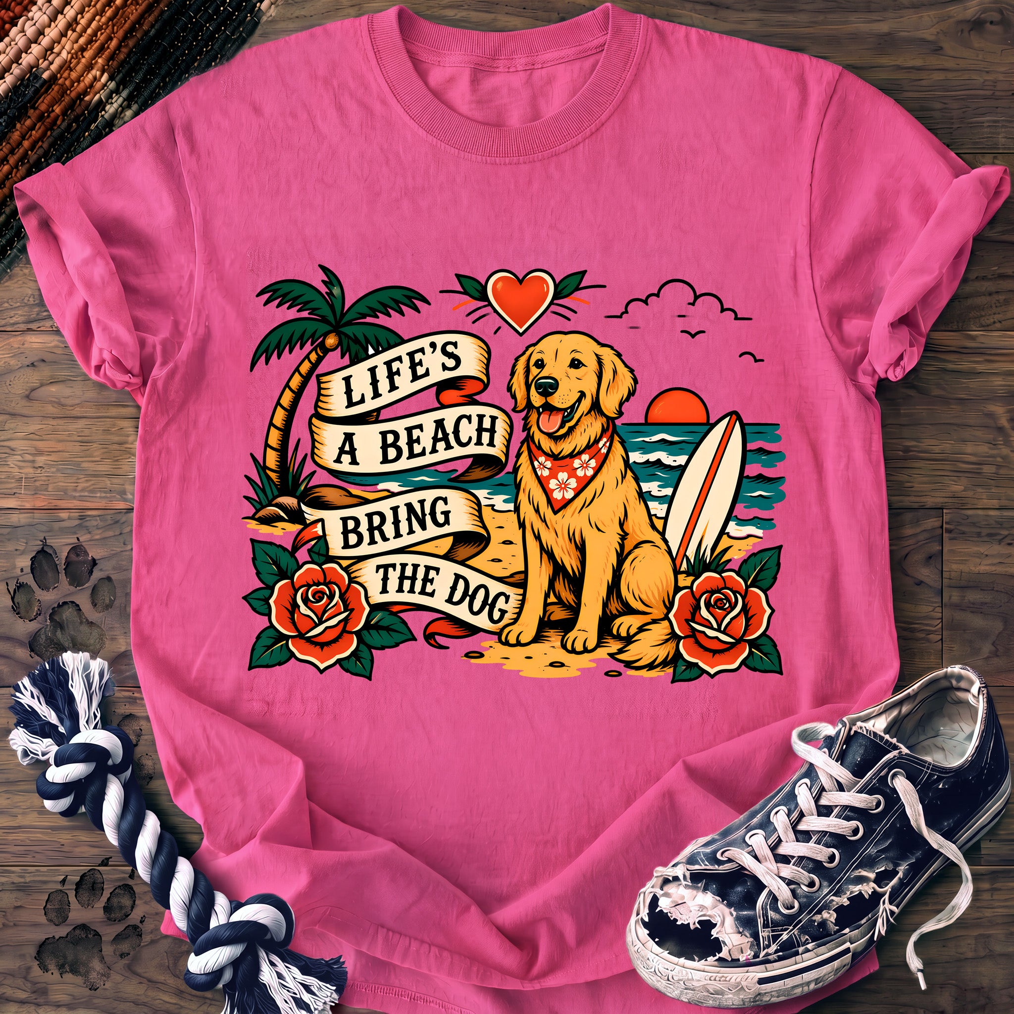 PAWSSION CLUB t-shirt in NeonPink color - SKU PC-0213