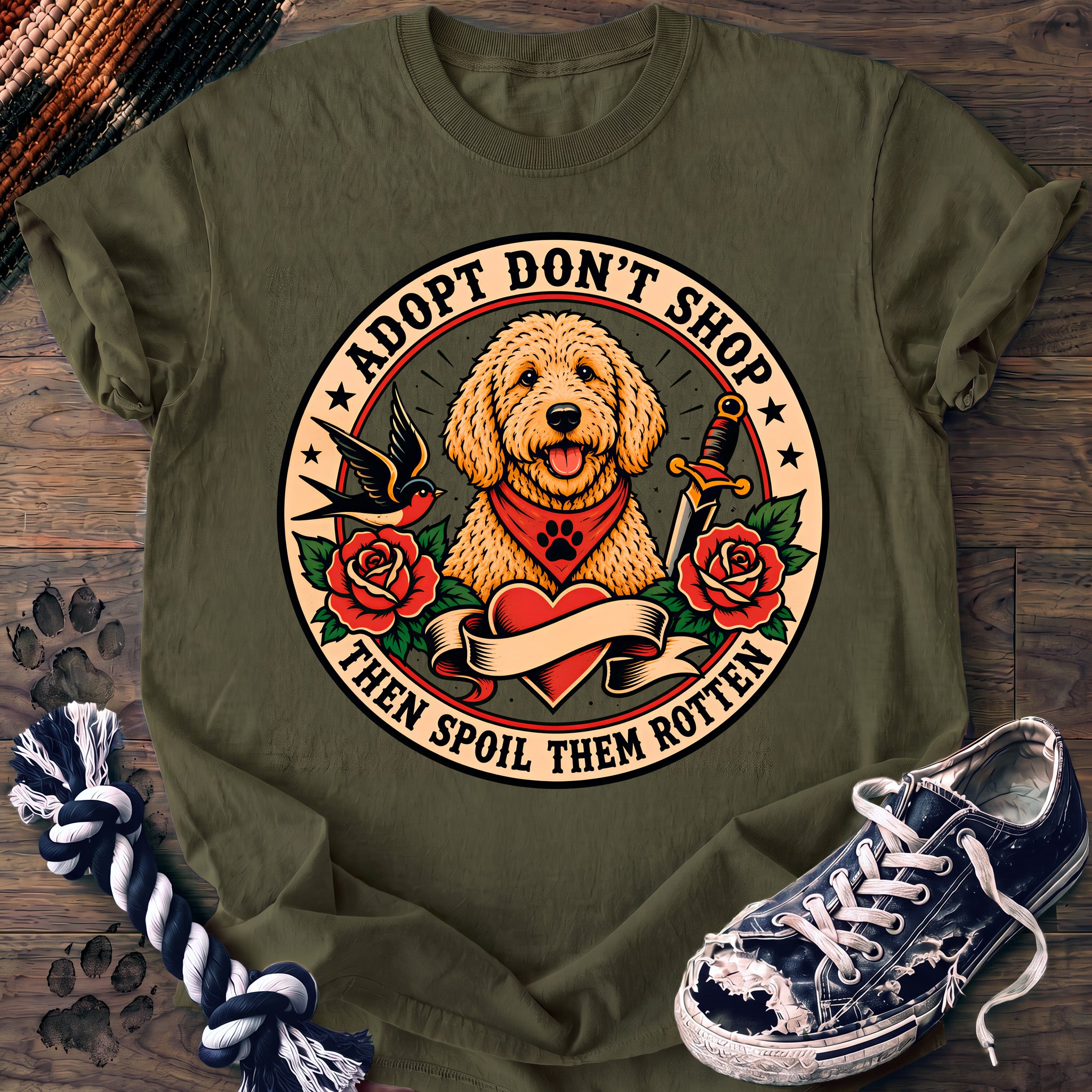 PAWSSION CLUB t-shirt in Moss color - SKU PC-0220
