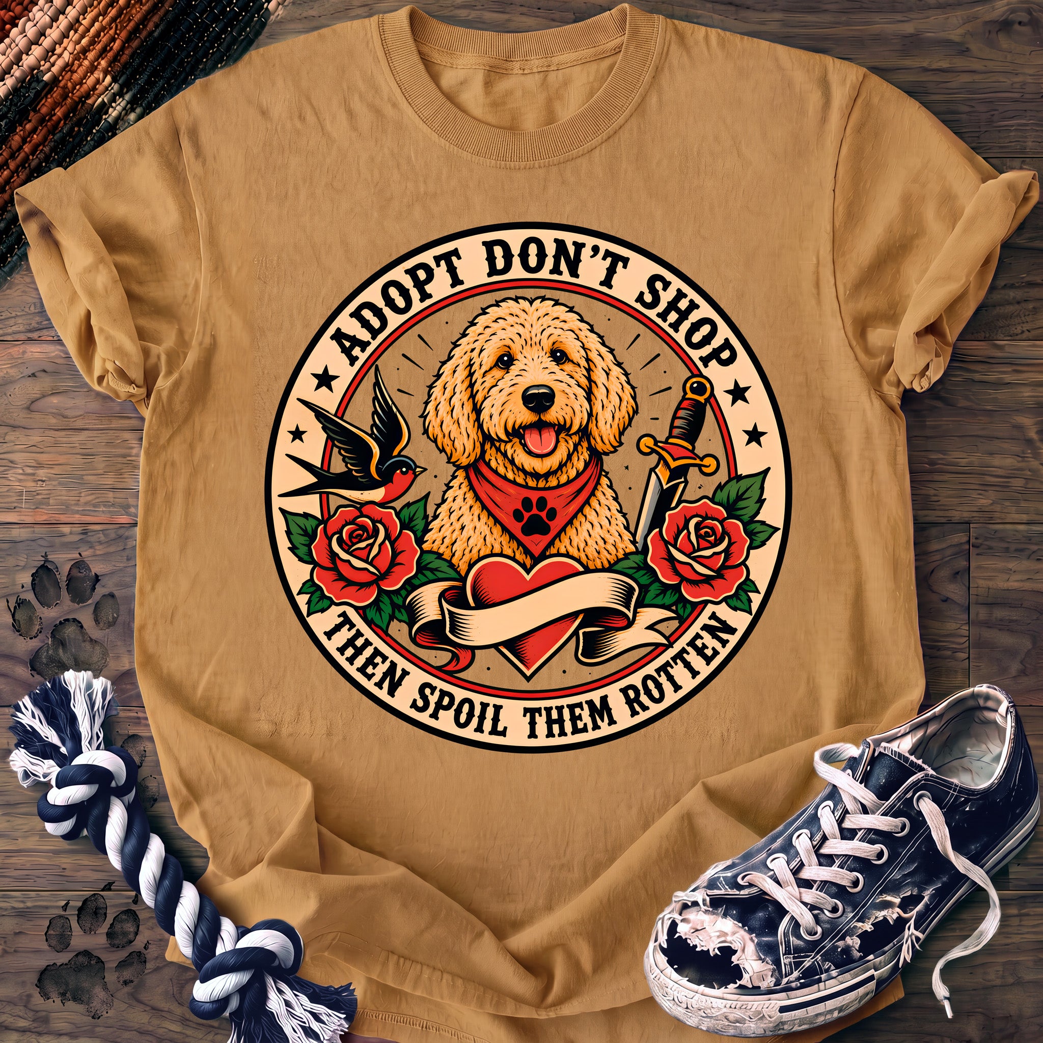 PAWSSION CLUB t-shirt in Mustard color - SKU PC-0220