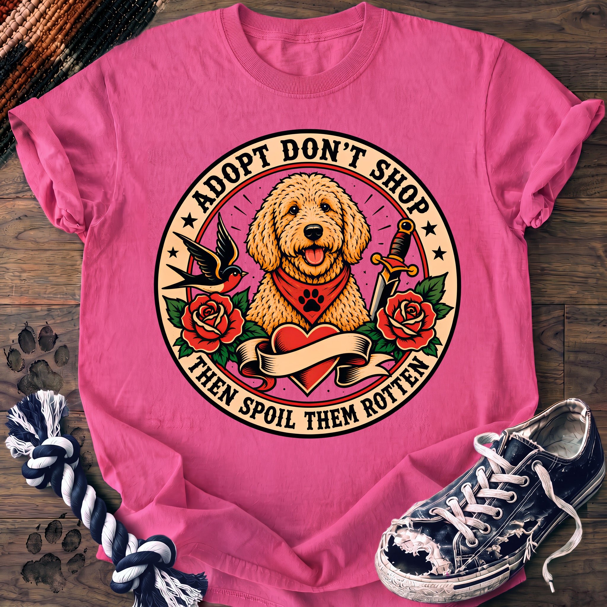 PAWSSION CLUB t-shirt in NeonPink color - SKU PC-0220