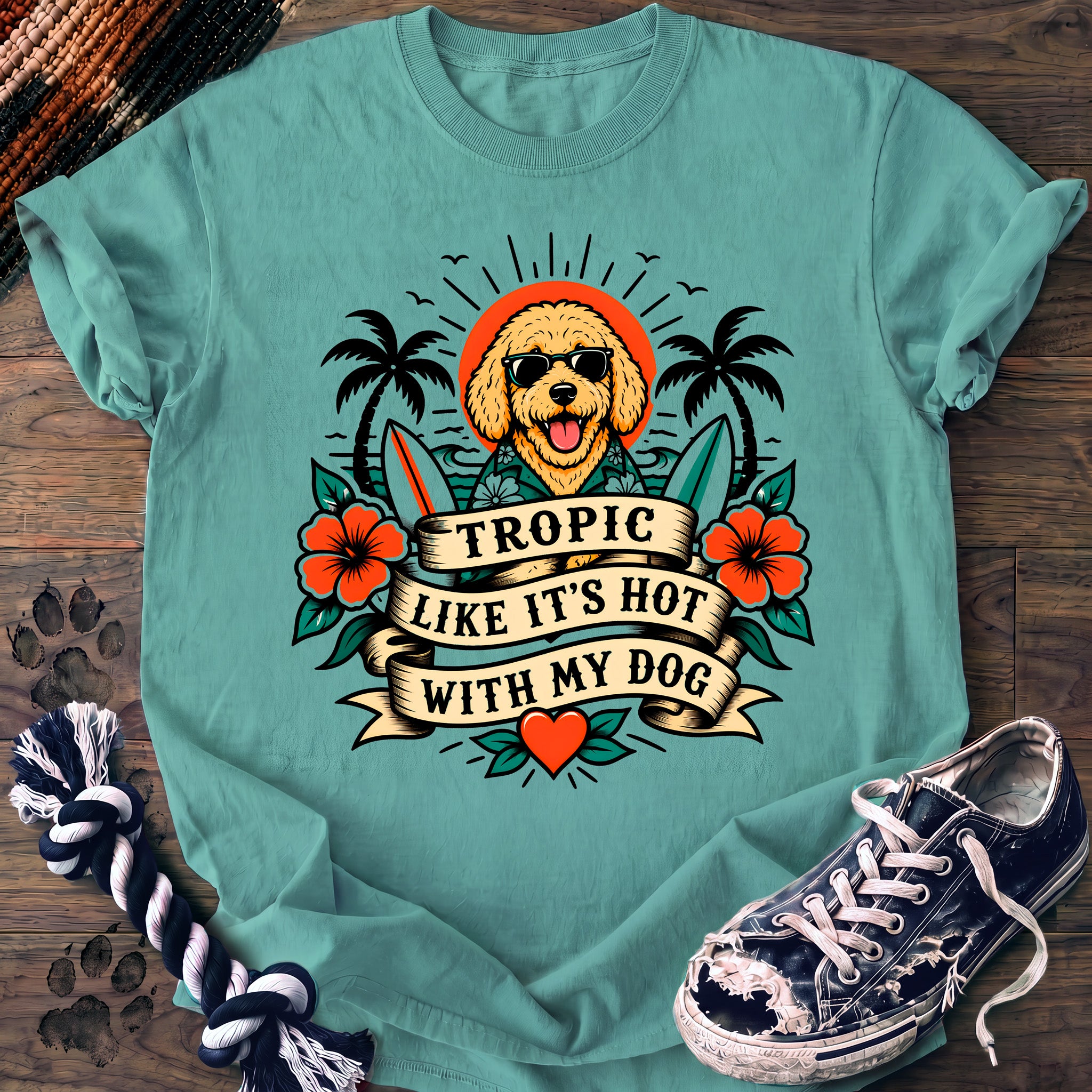 PAWSSION CLUB t-shirt in ChalkyMint color - SKU PC-0225