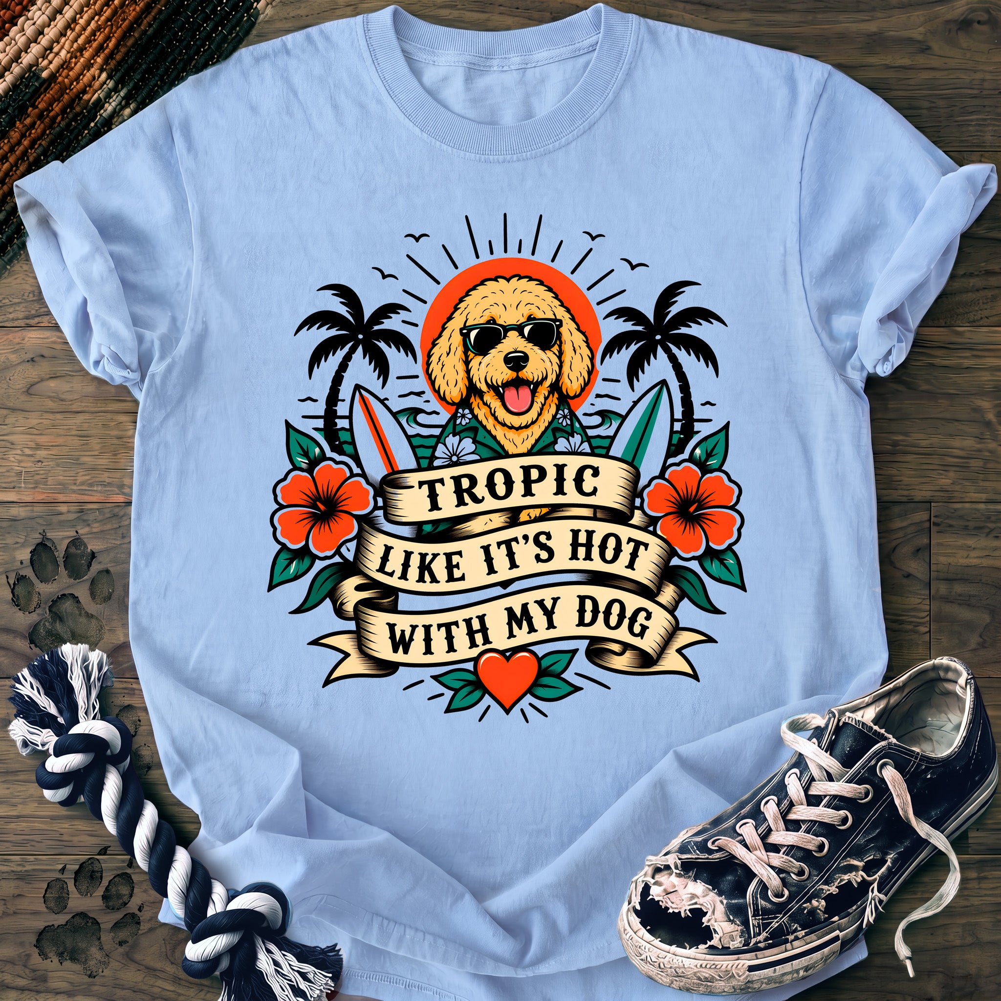PAWSSION CLUB t-shirt in Chambray color - SKU PC-0225